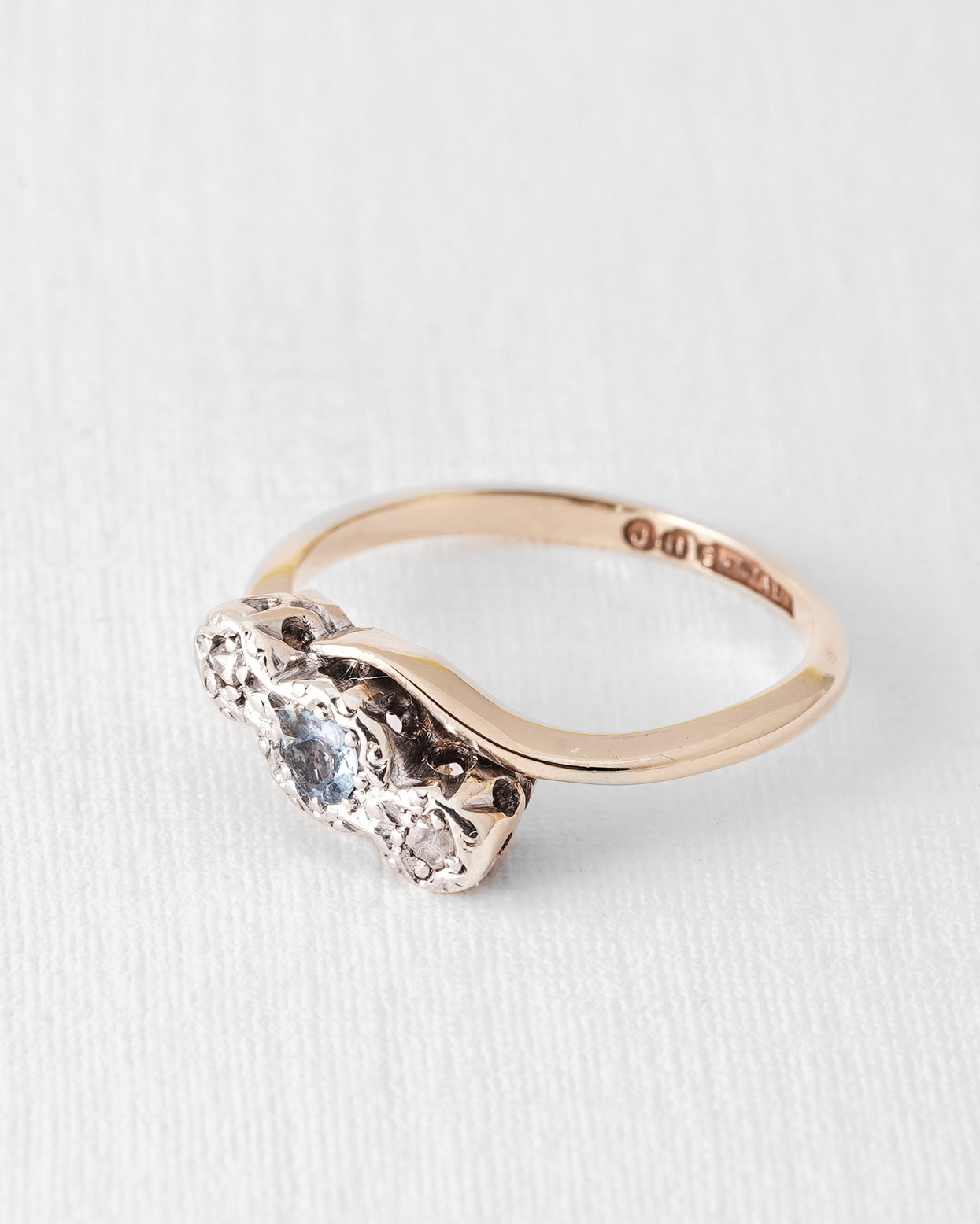 Talyssa | Vintage Topaz and Diamond Solitaire Ring