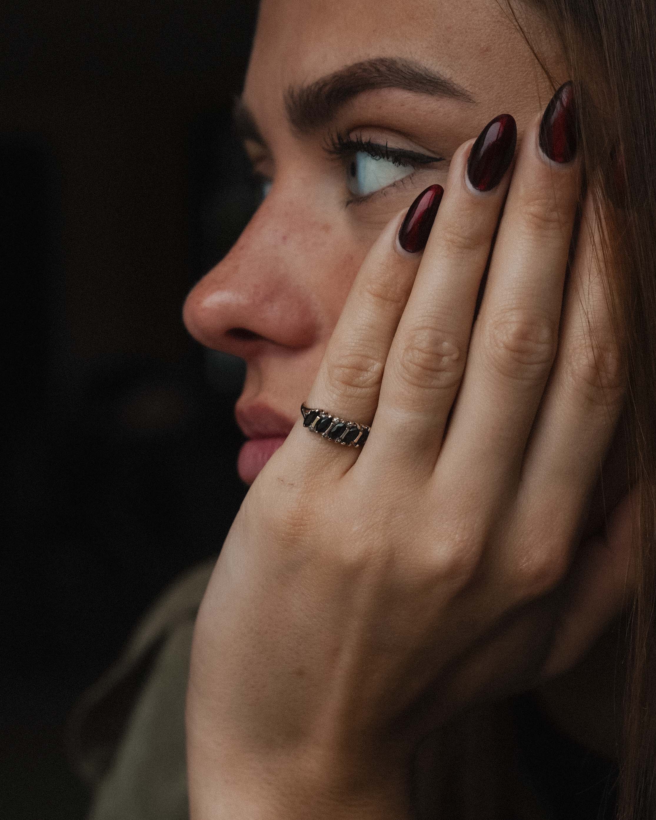 Savyelle | Vintage Saffier & Diamant Dress Ring