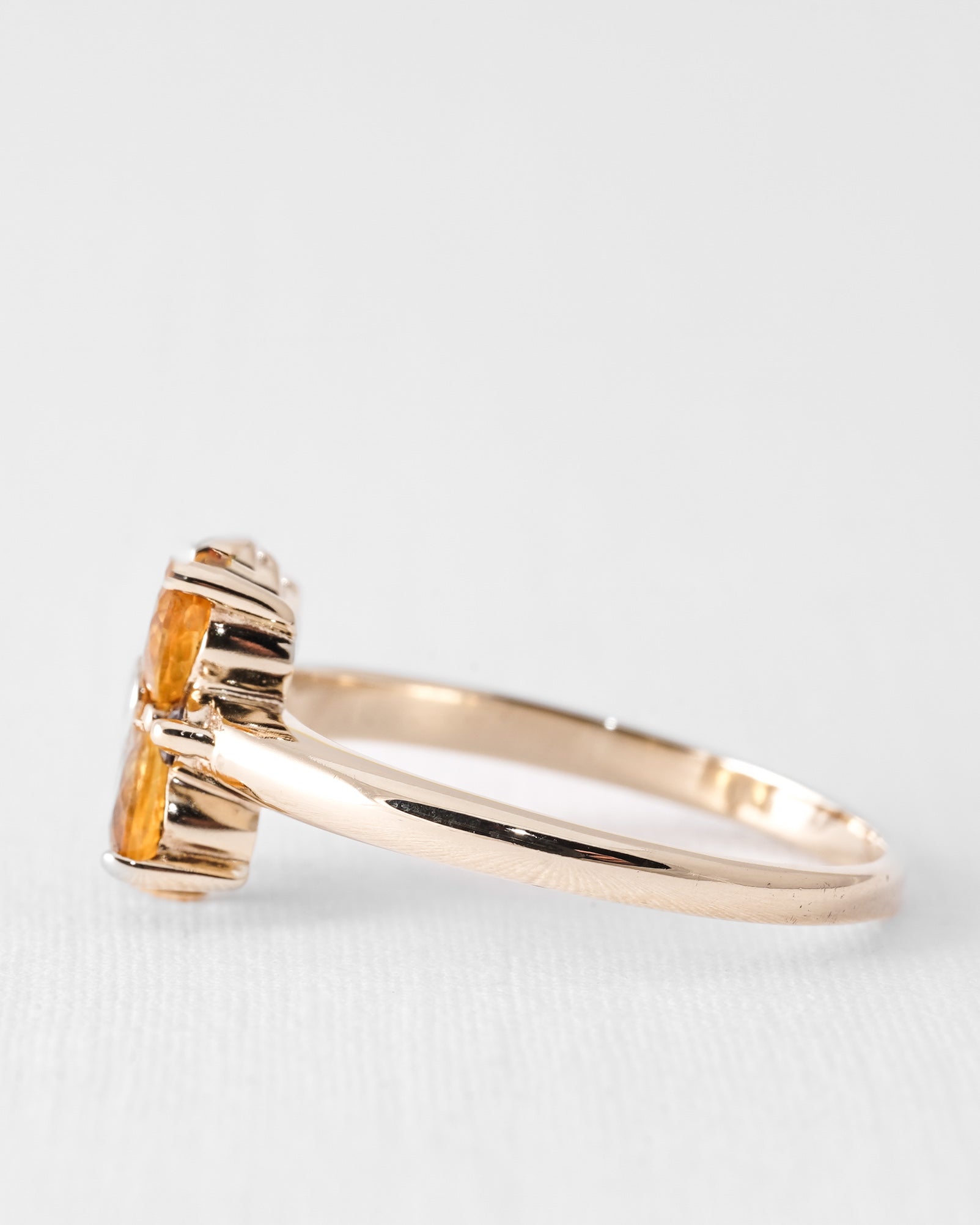 Safyra | Vintage Groene & Gele Saffier Cluster Ring