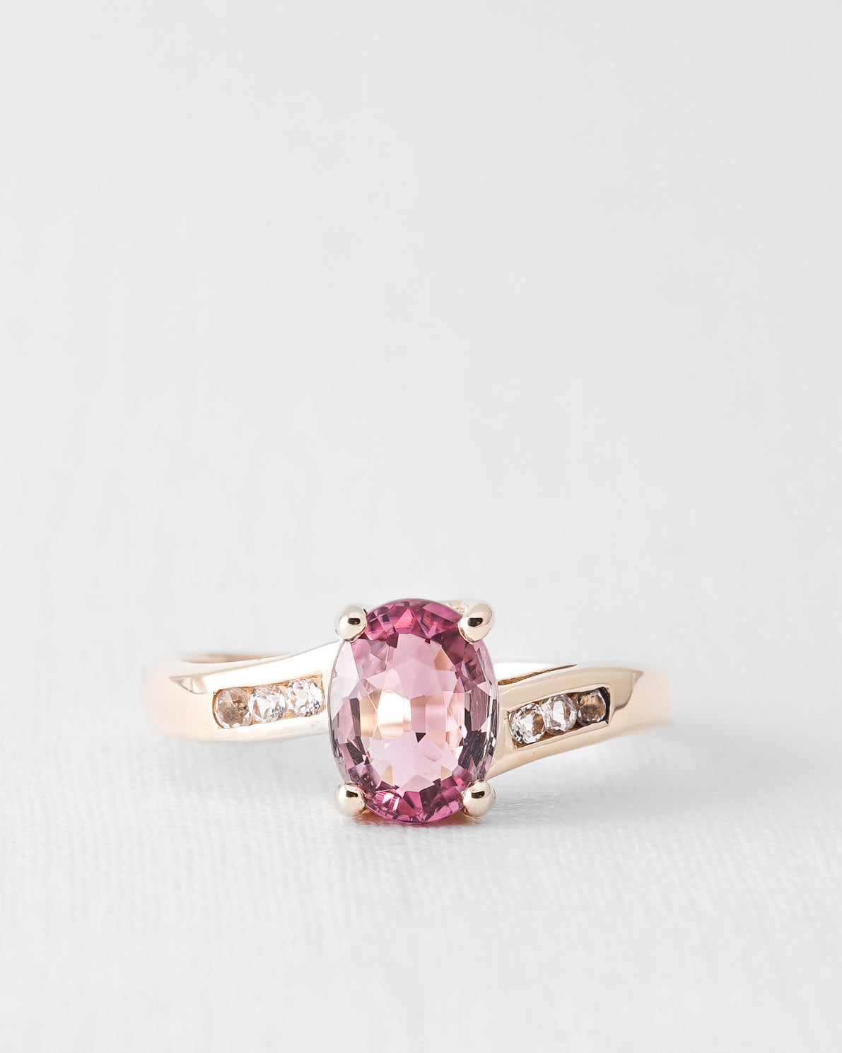 Mira | Vintage Topaz & White Sapphire Solitaire Ring