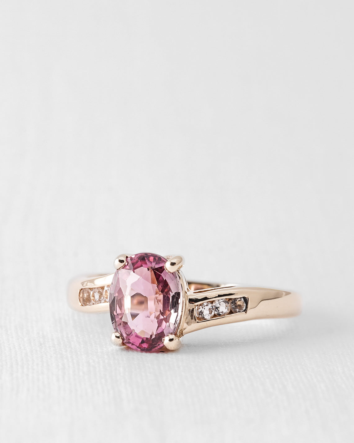 Mira | Vintage Topaz & White Sapphire Solitaire Ring