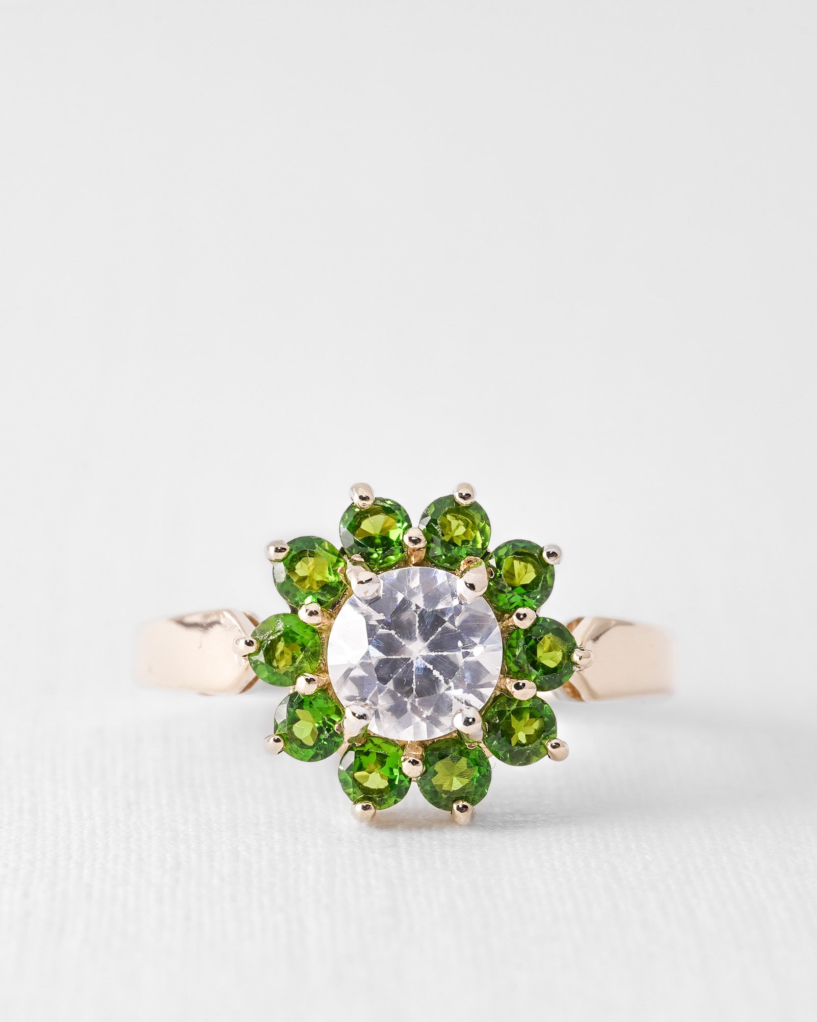 Luneva | Vintage Topaas & Diopsiet Cluster Ring