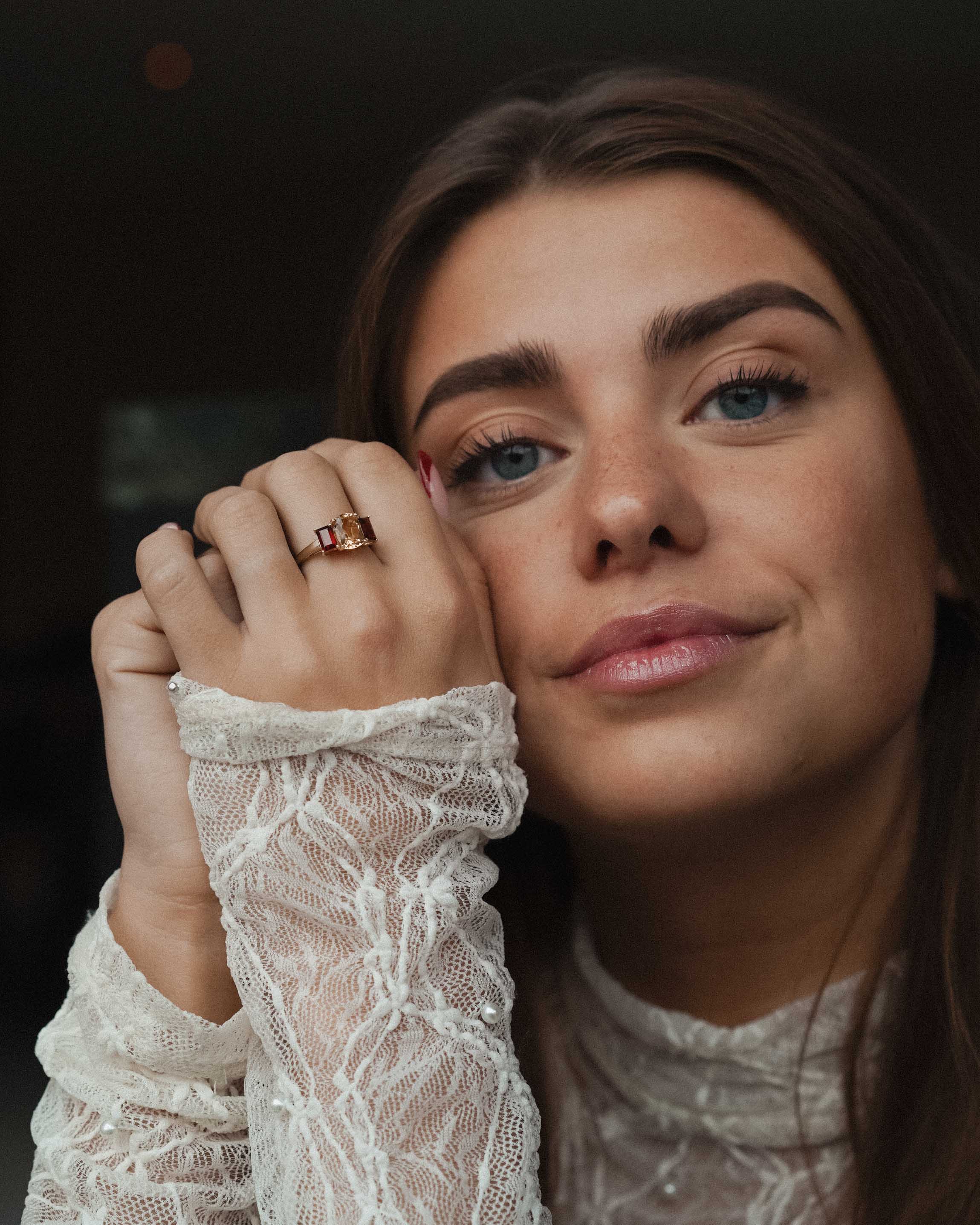 Coralyne | Vintage Garnet and Citrine Ring