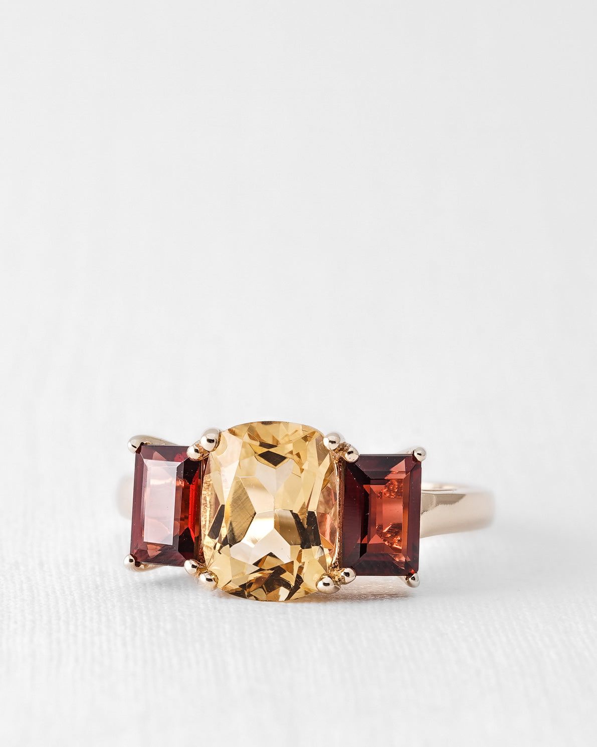 Coralyne | Vintage Garnet and Citrine Ring