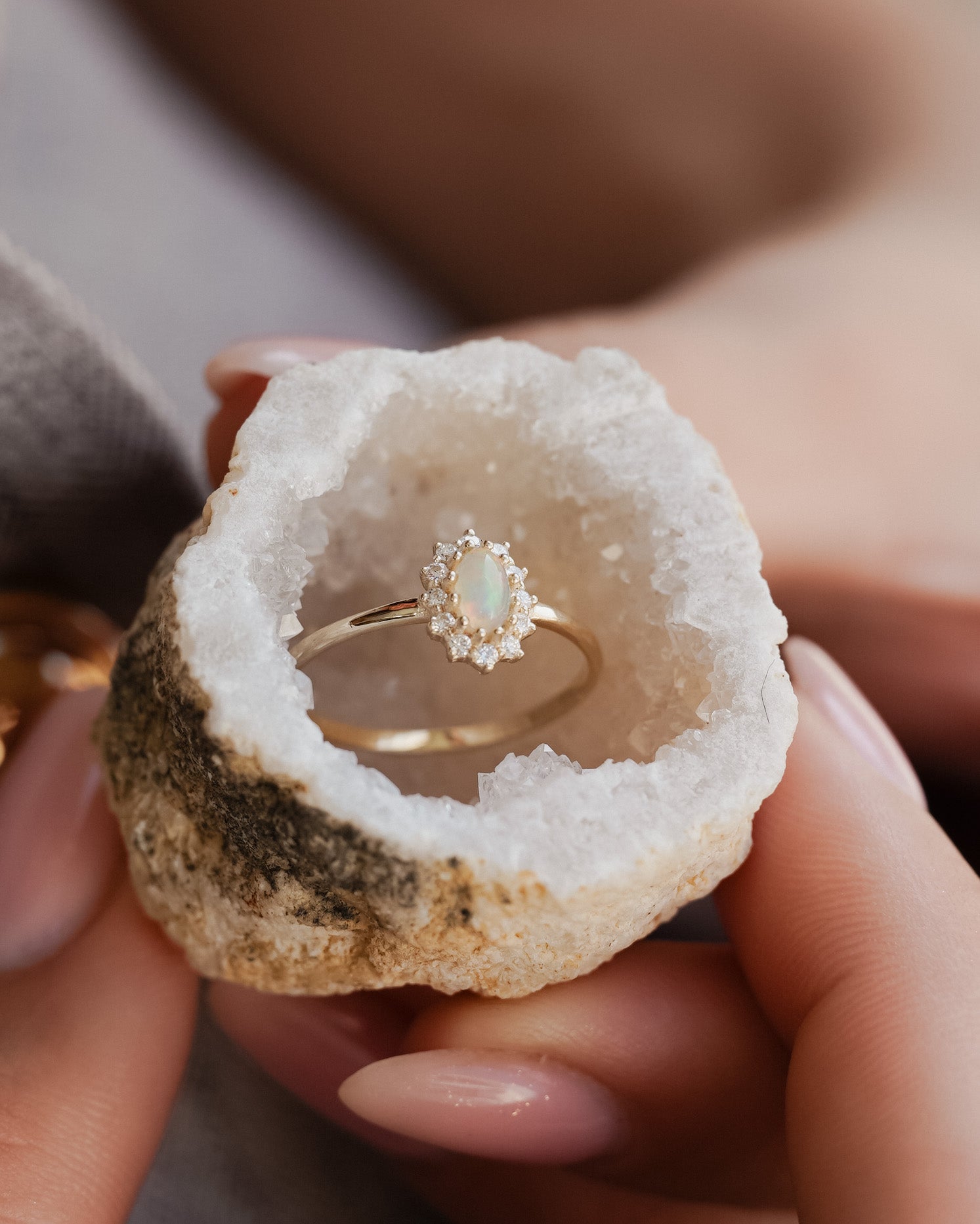 Chloe | Opaal & Diamant Cluster Ring