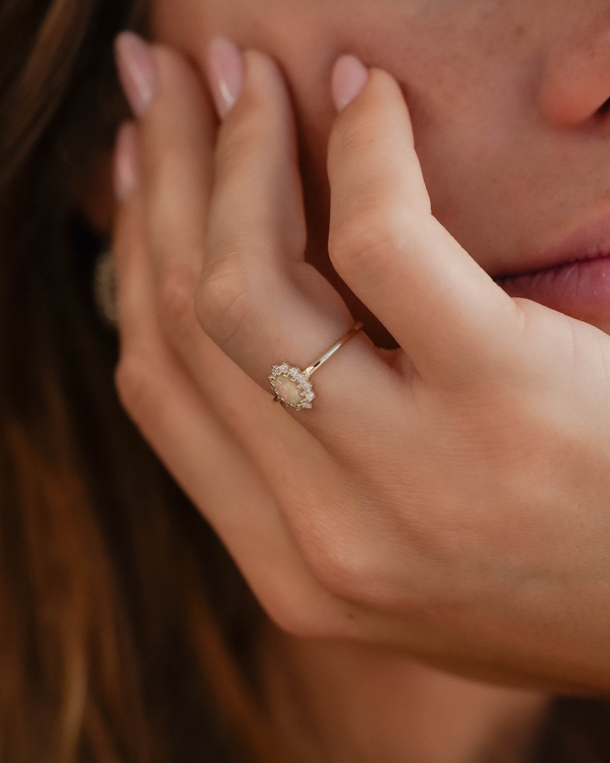 Chloe | Opaal & Diamant Cluster Ring
