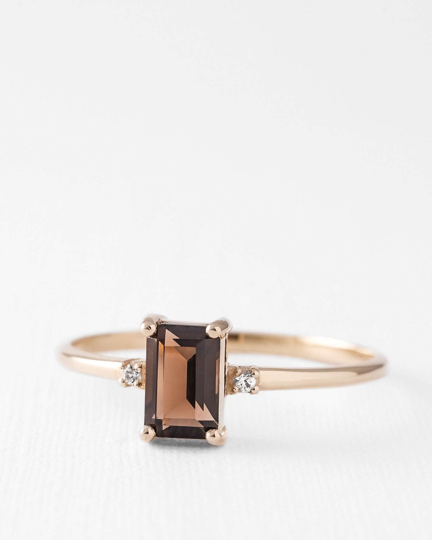 Louise | Rookkwarts Solitaire & Diamant Ring