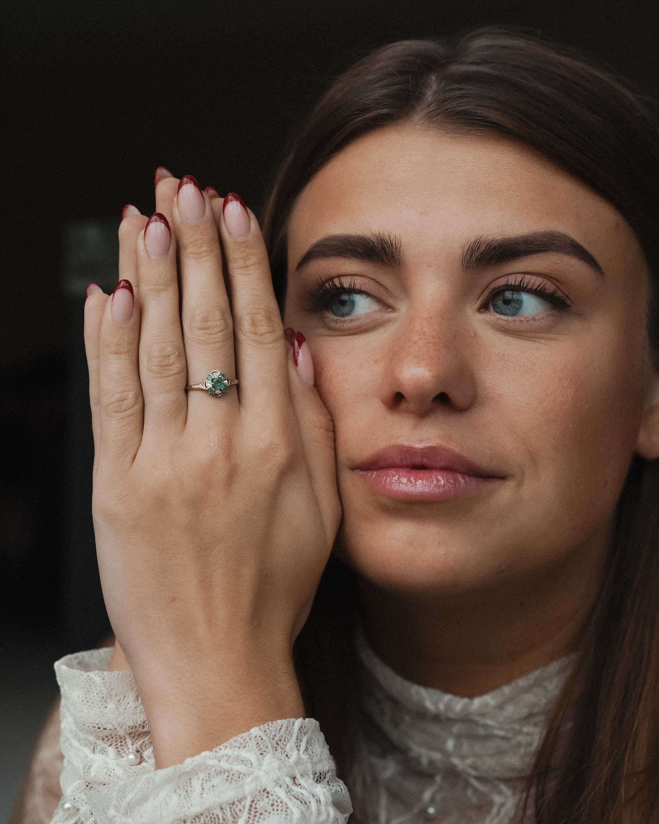 Seralyne | Vintage Emerald and Diamond Ring