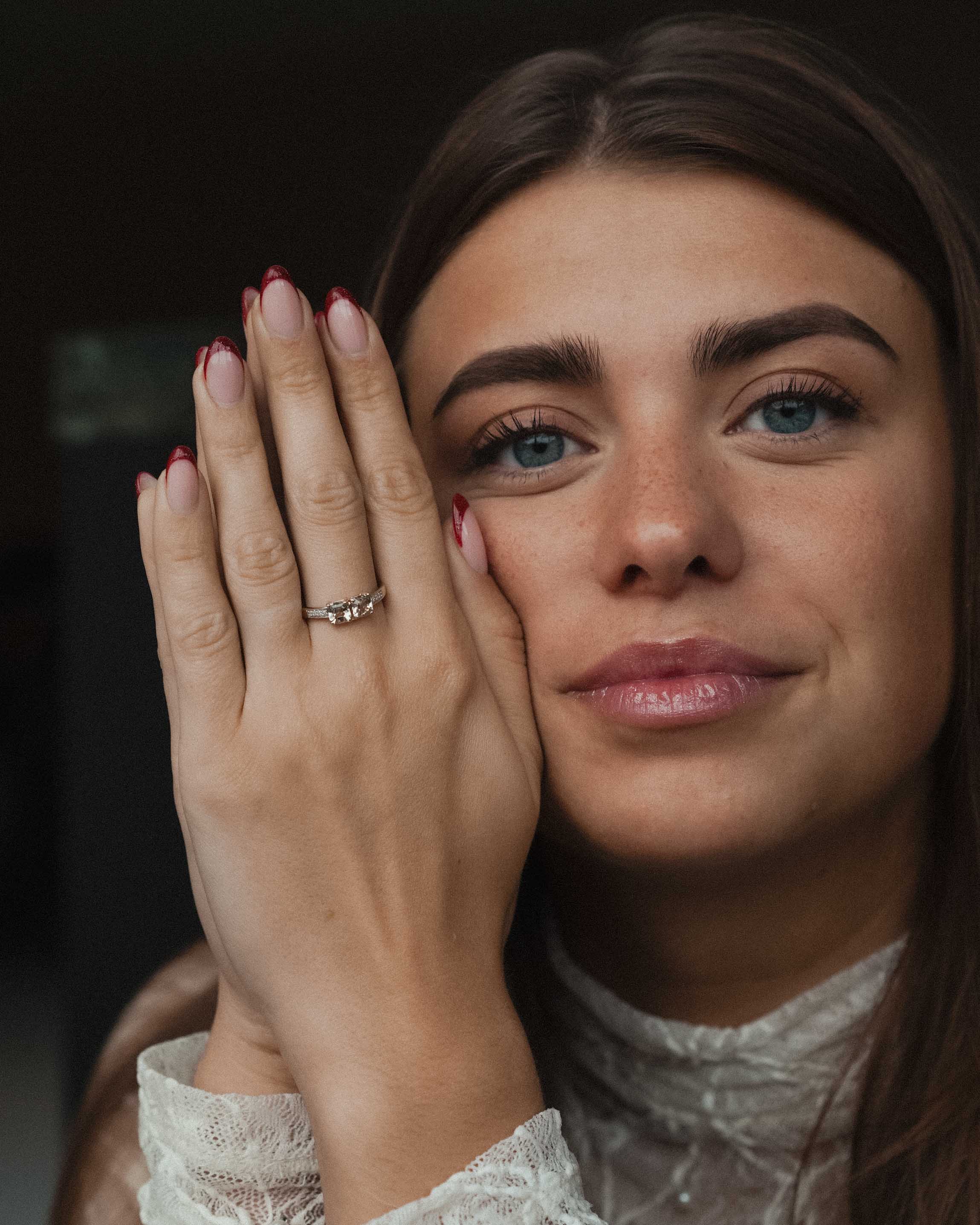 Caralune | Vintage Quartz and Diamond Solitaire Ring