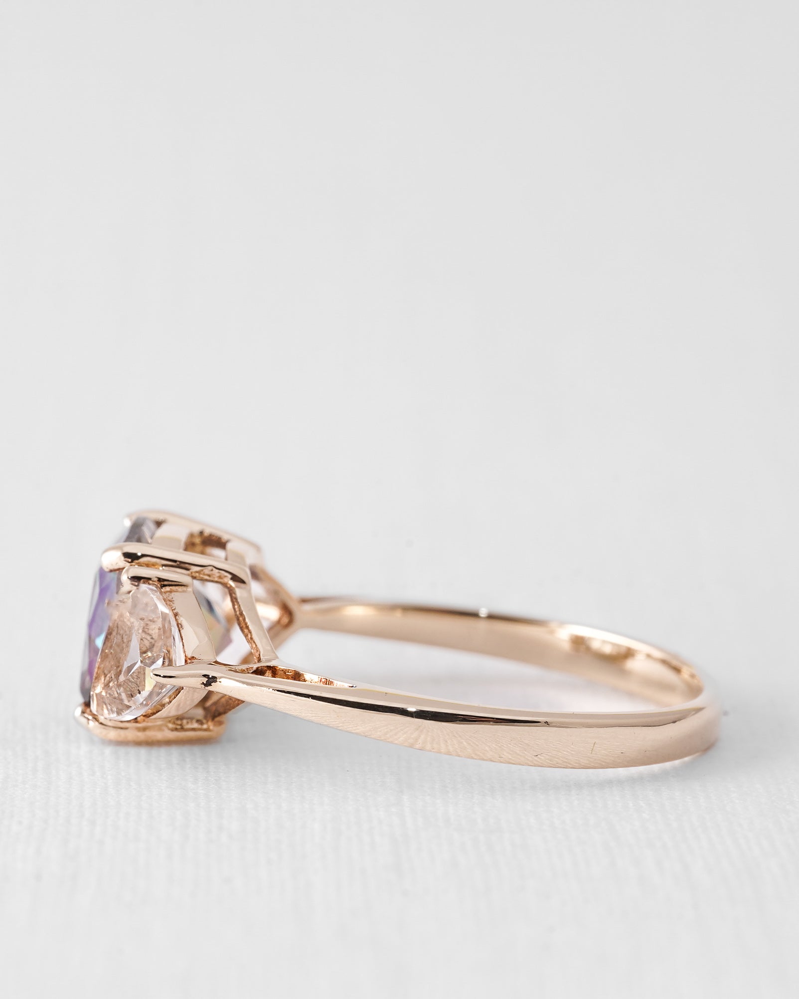 Mysterae | Vintage Mystic Topaz Solitaire & Topaz Details Ring