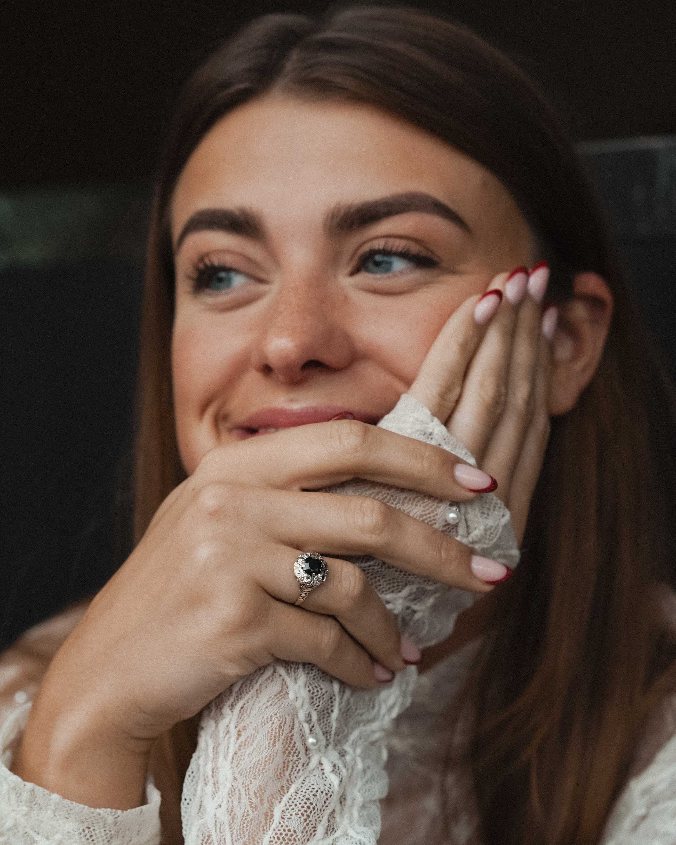 Aradia | Vintage Sapphire and Diamond Cluster Ring