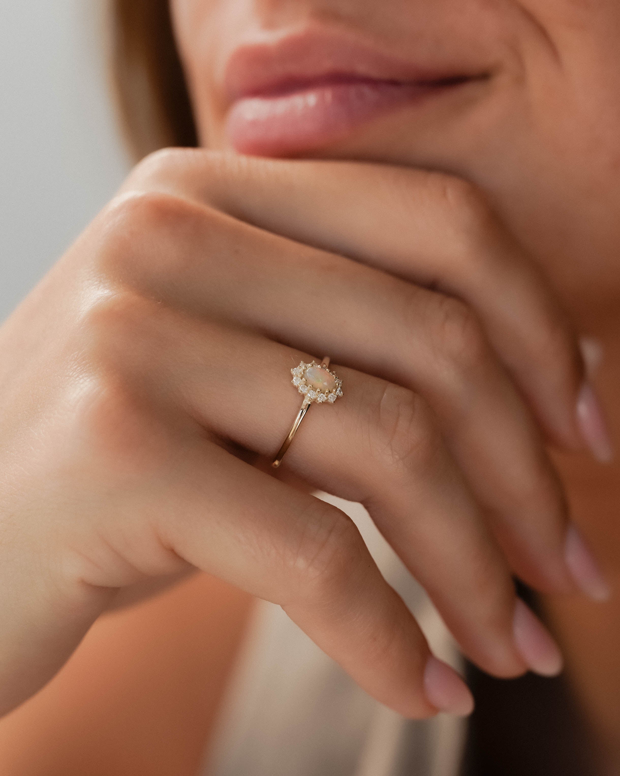 Chloe | Opaal & Diamant Cluster Ring