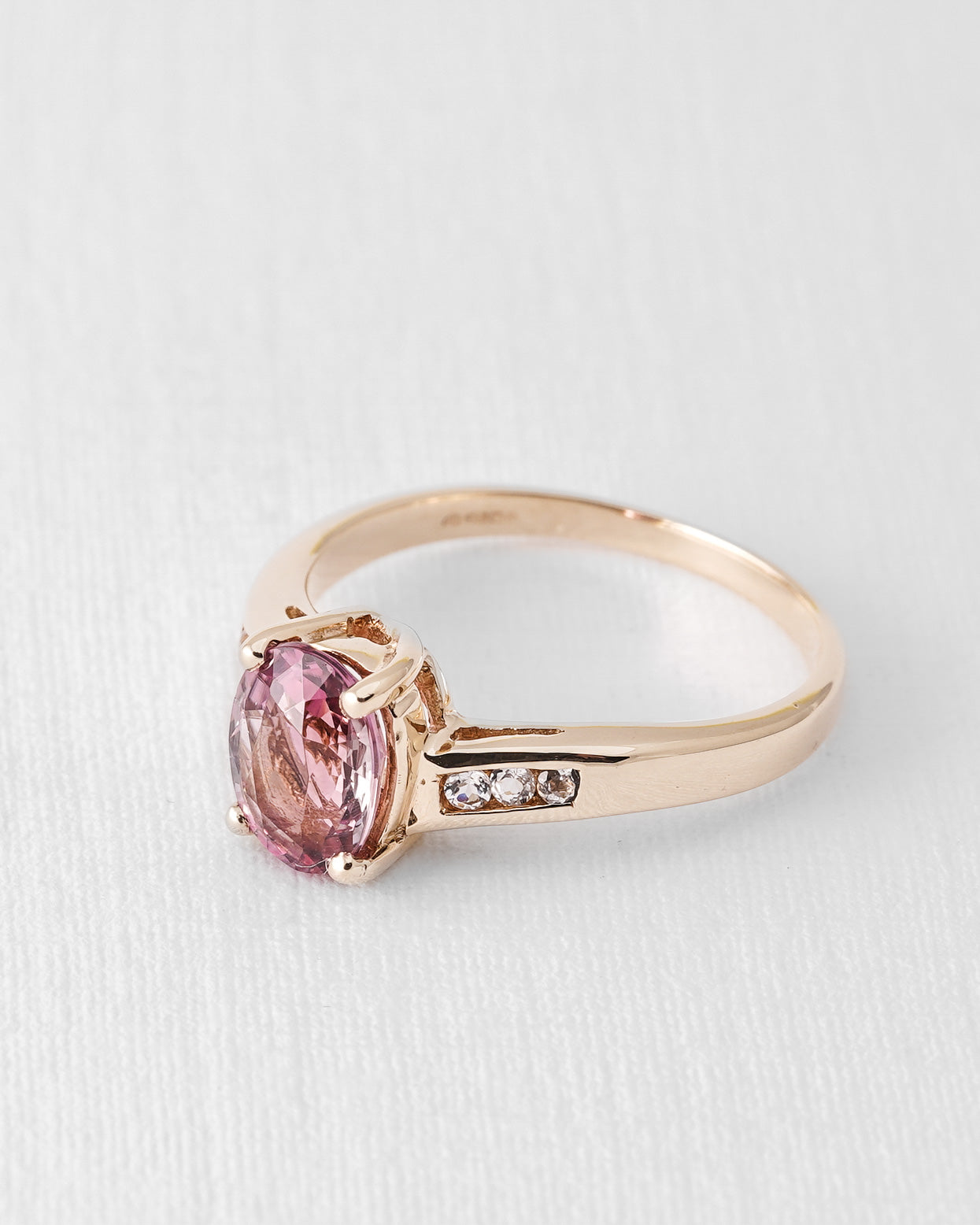 Mira | Vintage Topaz & White Sapphire Solitaire Ring