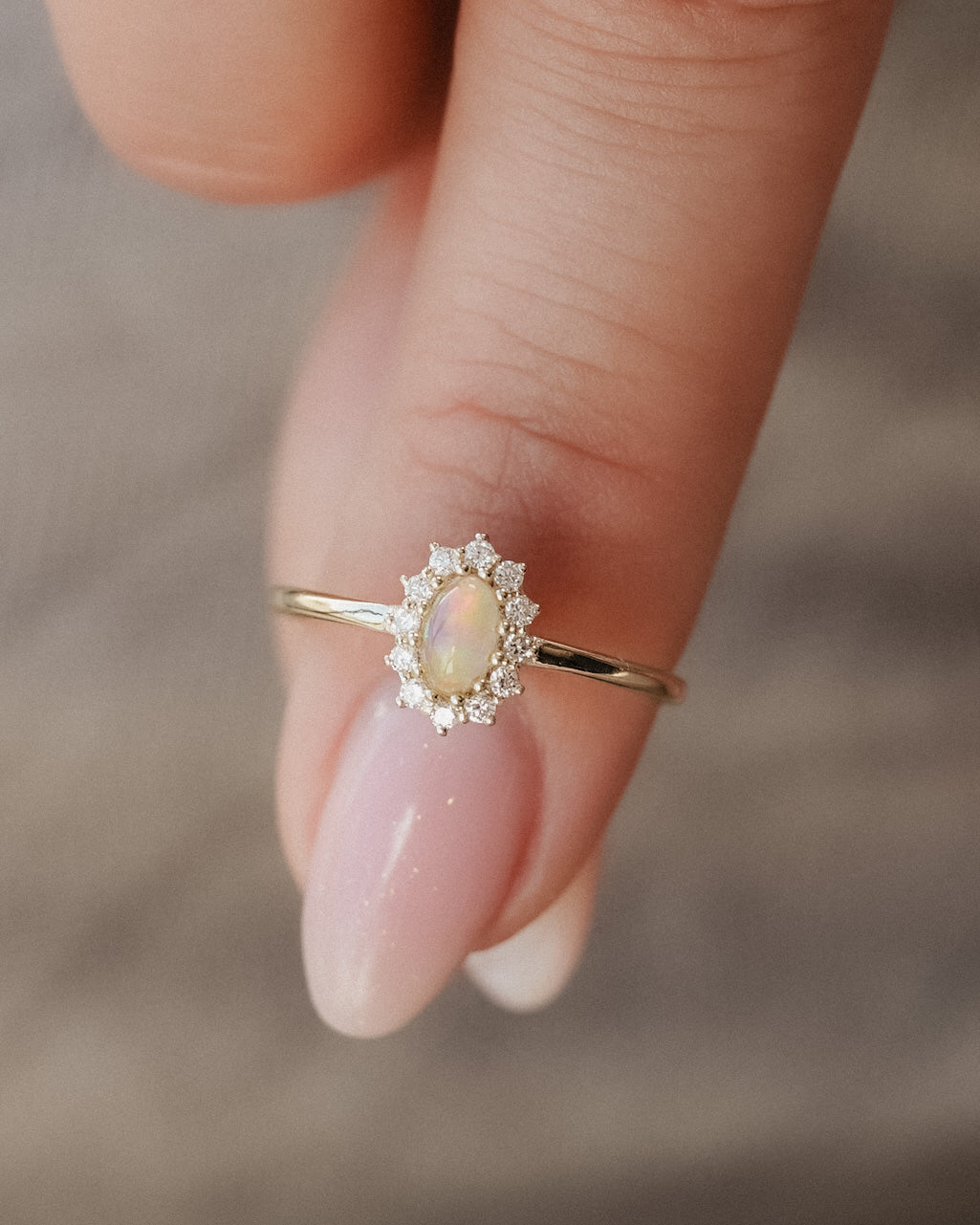 Chloe | Opaal & Diamant Cluster Ring