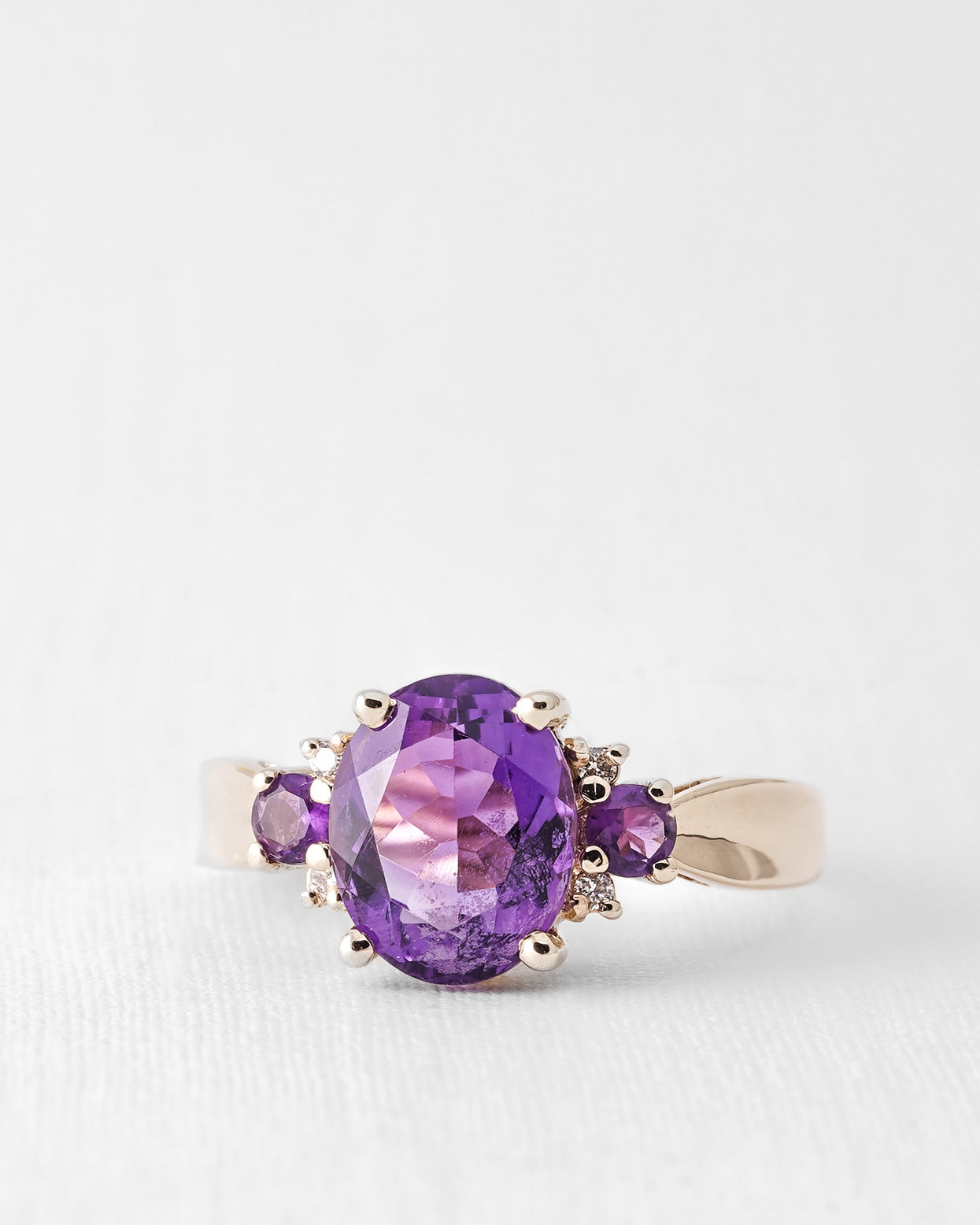 Maribel | Vintage Amethyst and Diamond Cluster Ring
