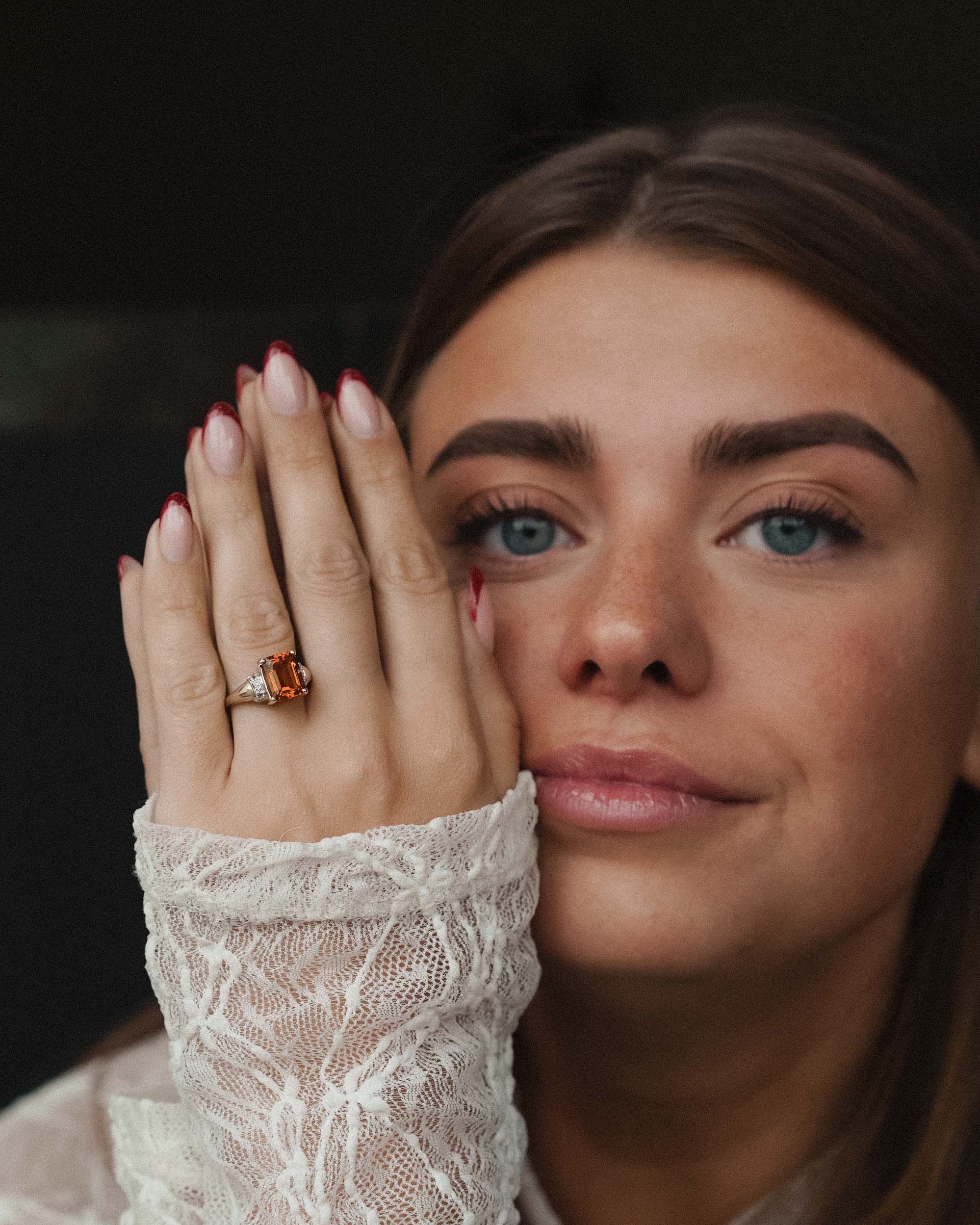 Calis | Vintage Citrine and White Sapphire Ring