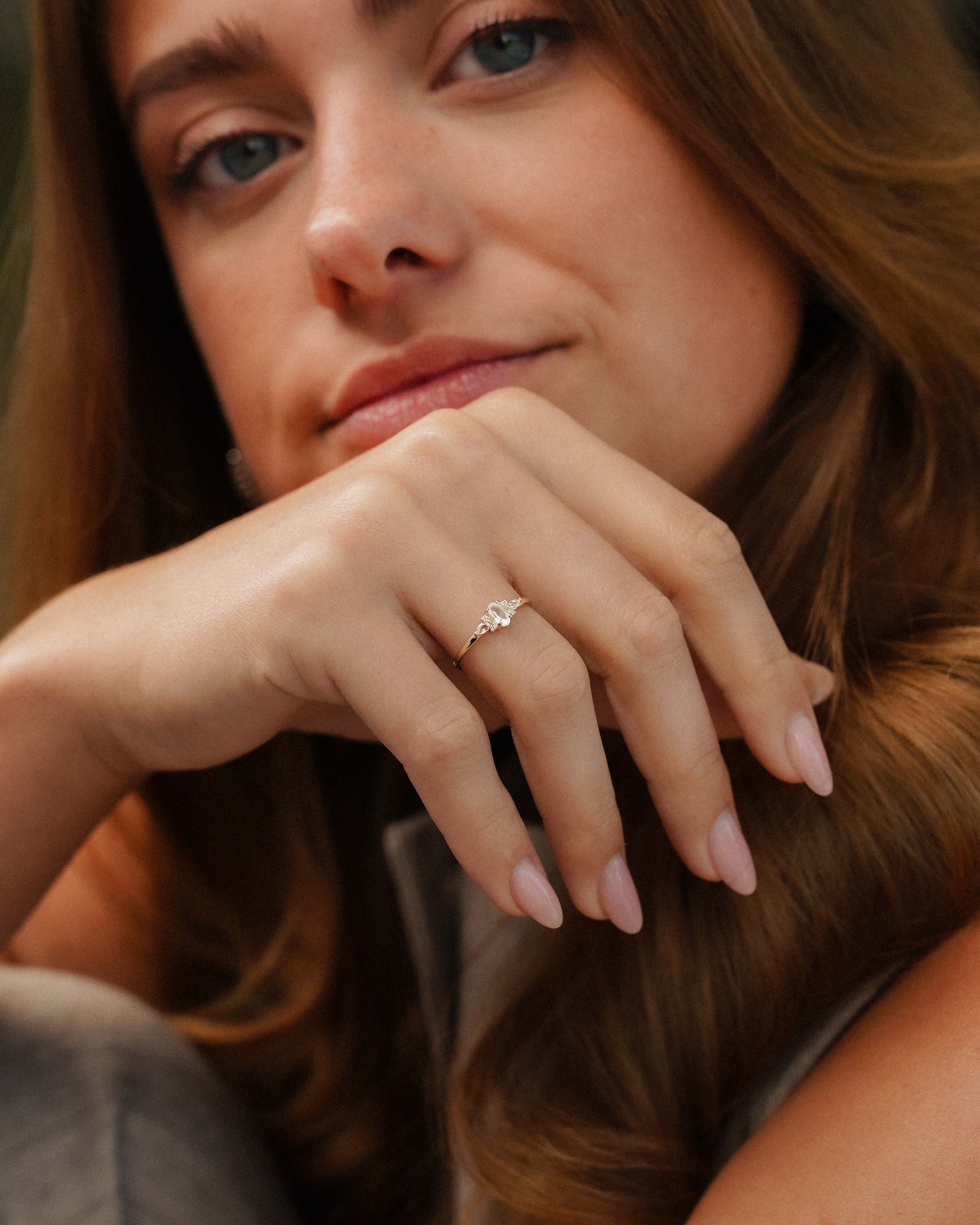 Camille | Maansteen & Diamant Ring