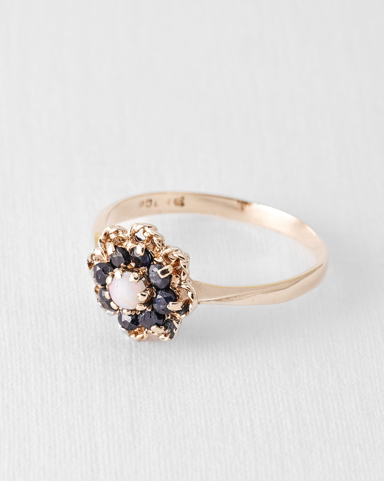 Auralie | Vintage Opaal en Saffier Ring