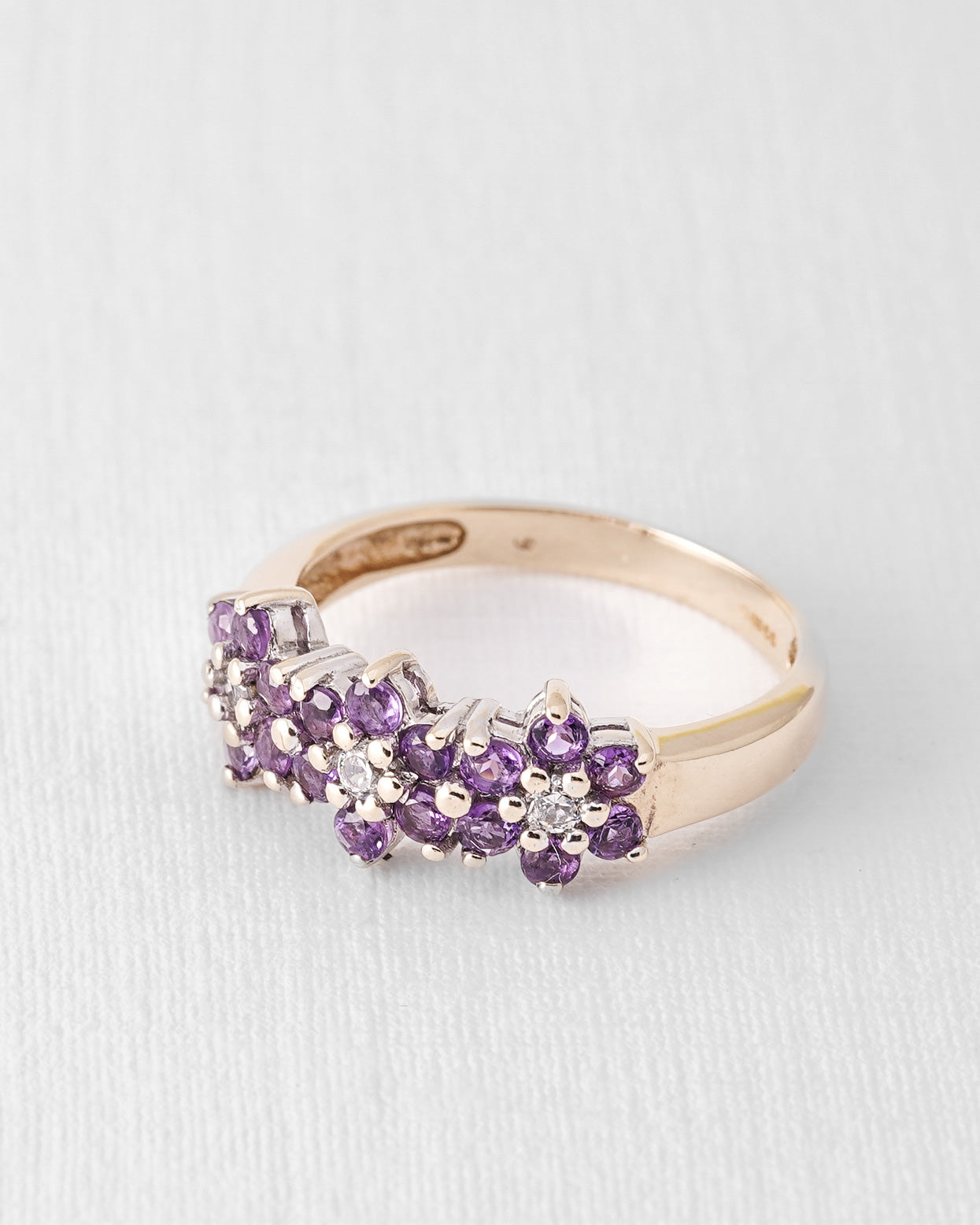 Valesa | Vintage Amethist en Diamant Ring