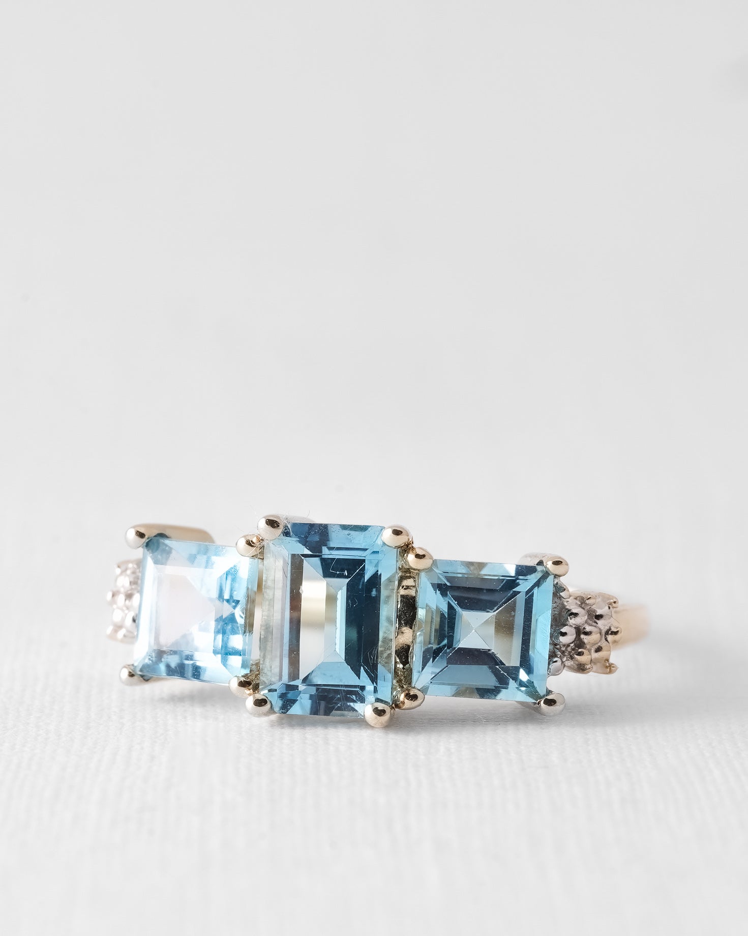 (05-03) Valentina | Vintage Topaas & Diamant Ring - Menina Amsterdam