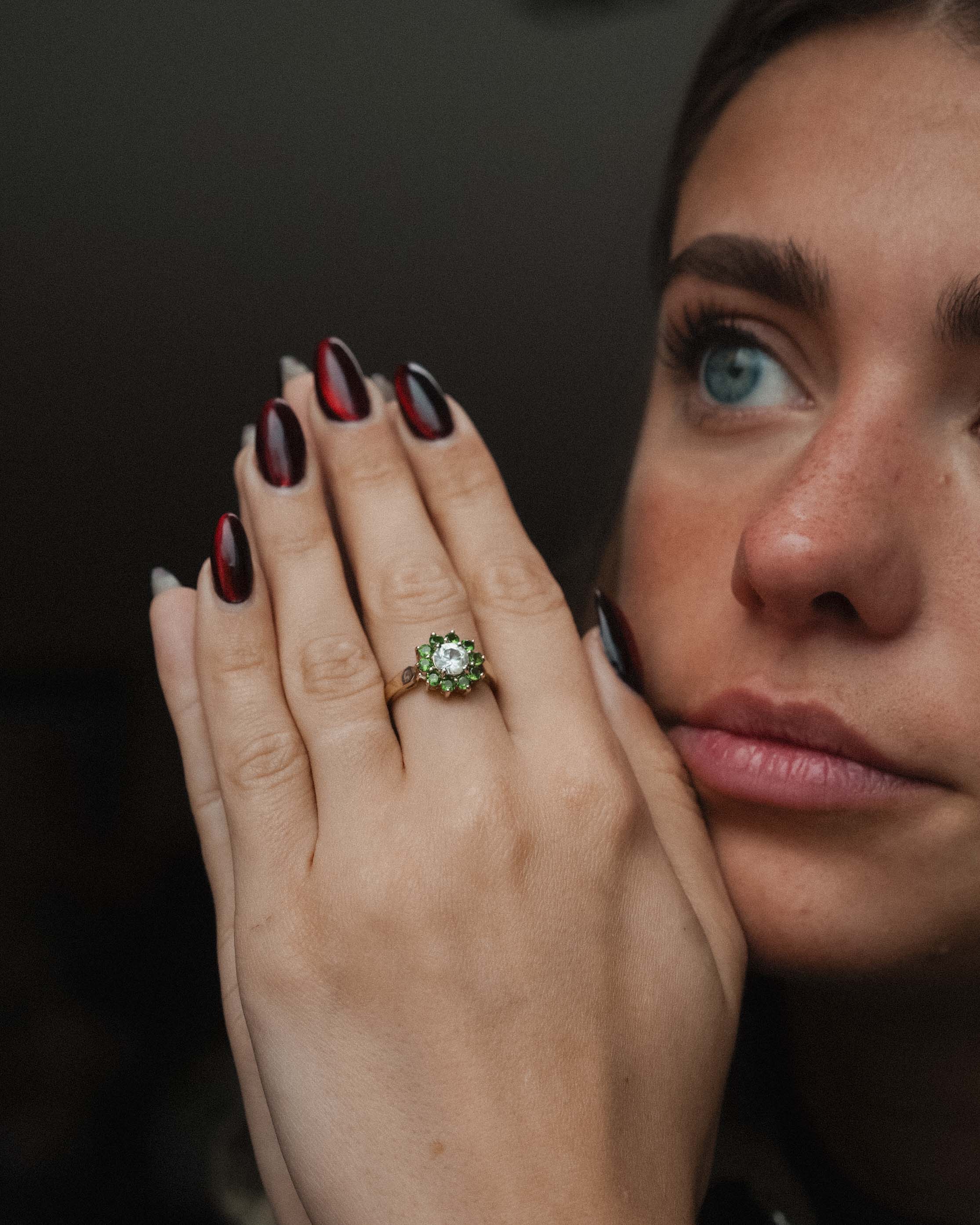 Luneva | Vintage Topaas & Diopsiet Cluster Ring