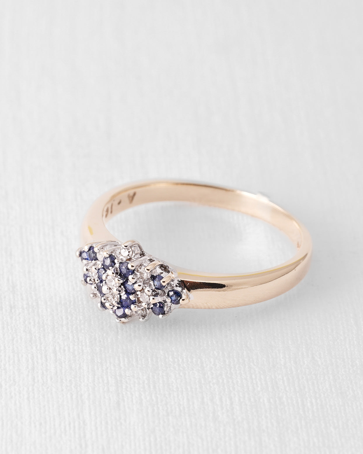 Leni | Vintage Saffier en Diamant Cluster Ring