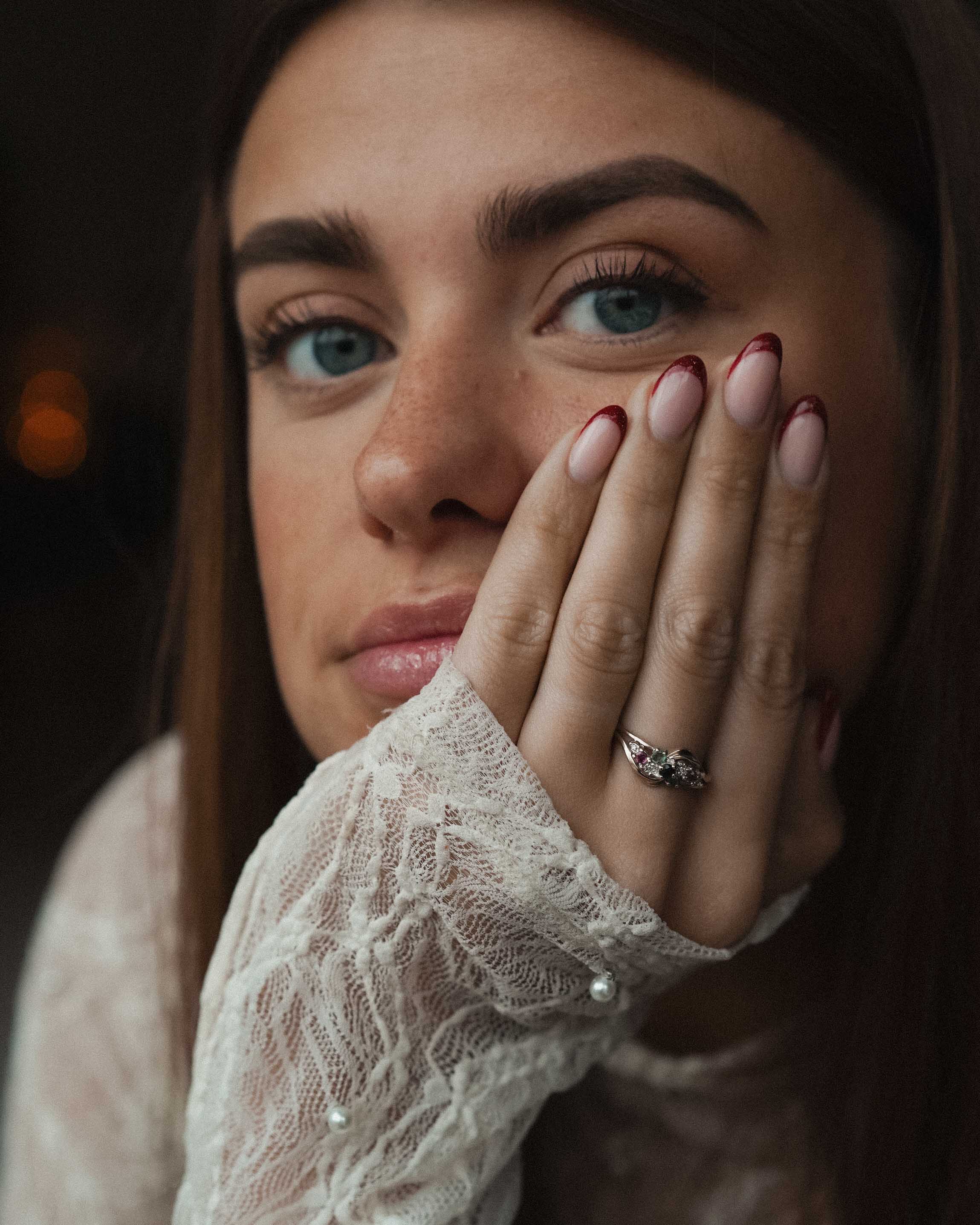 Elva | Vintage Ruby, Sapphire, Emerald, and Diamond Dress Ring