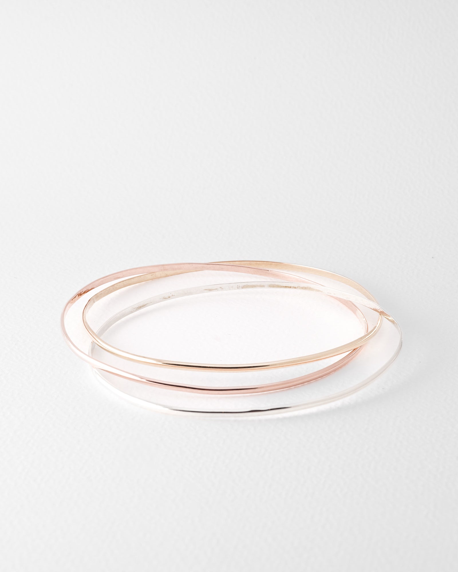 Lily | Vintage Trio Geel, Rosé en Wit 9k Bangle