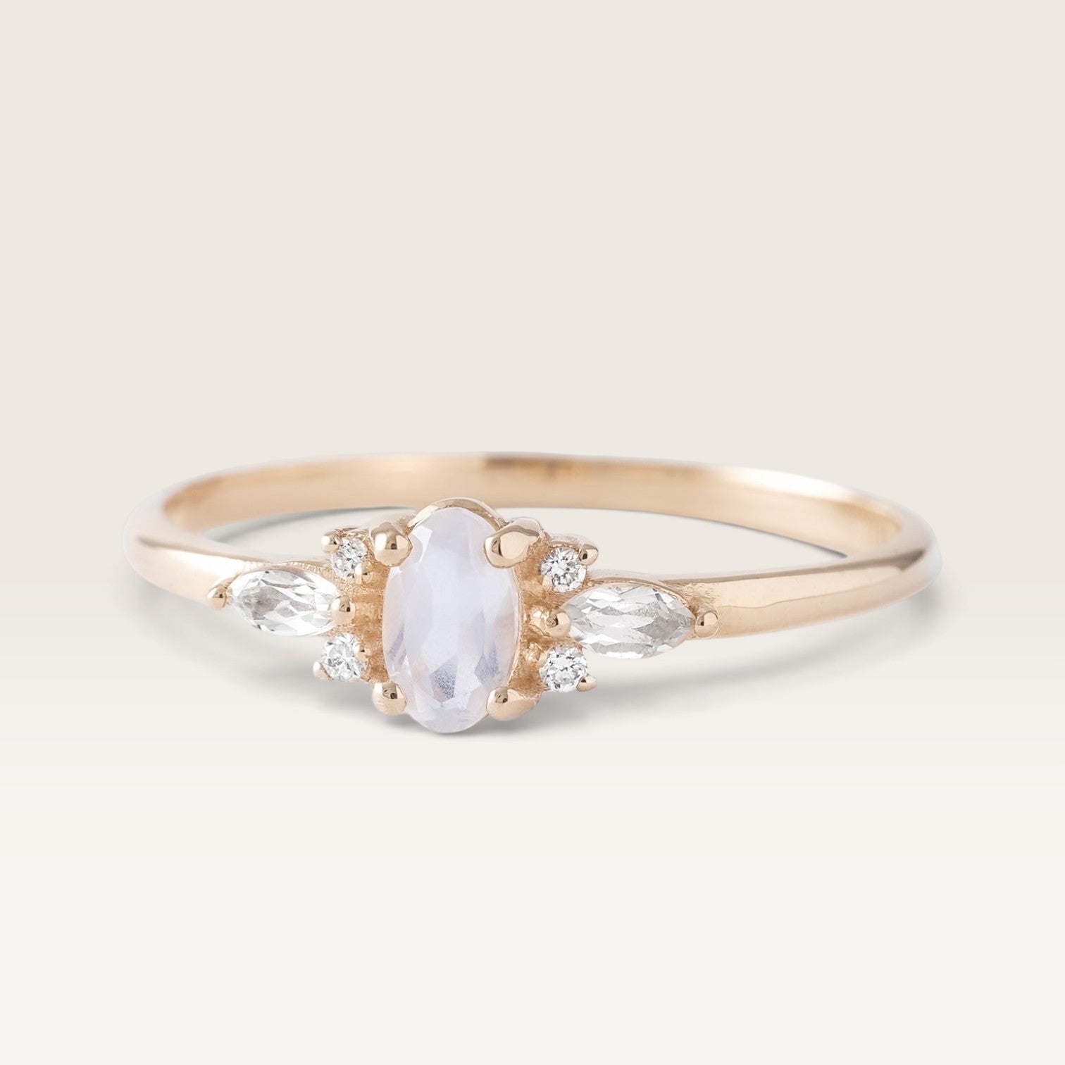 Camille | Maansteen & Diamant Ring - Menina Amsterdam