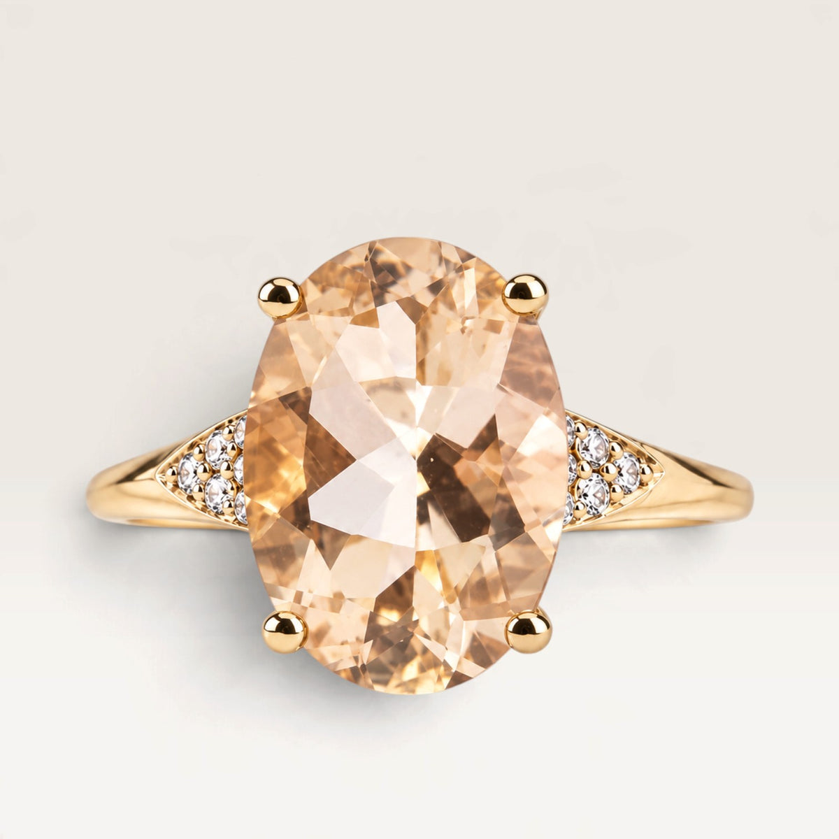 Charlotte | Vintage Kwarts en Diamant ring - Menina Amsterdam