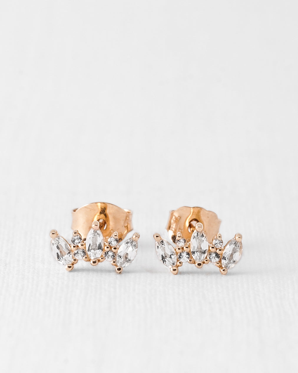 Arianne | 14K Witte Topaas Cluster Studs