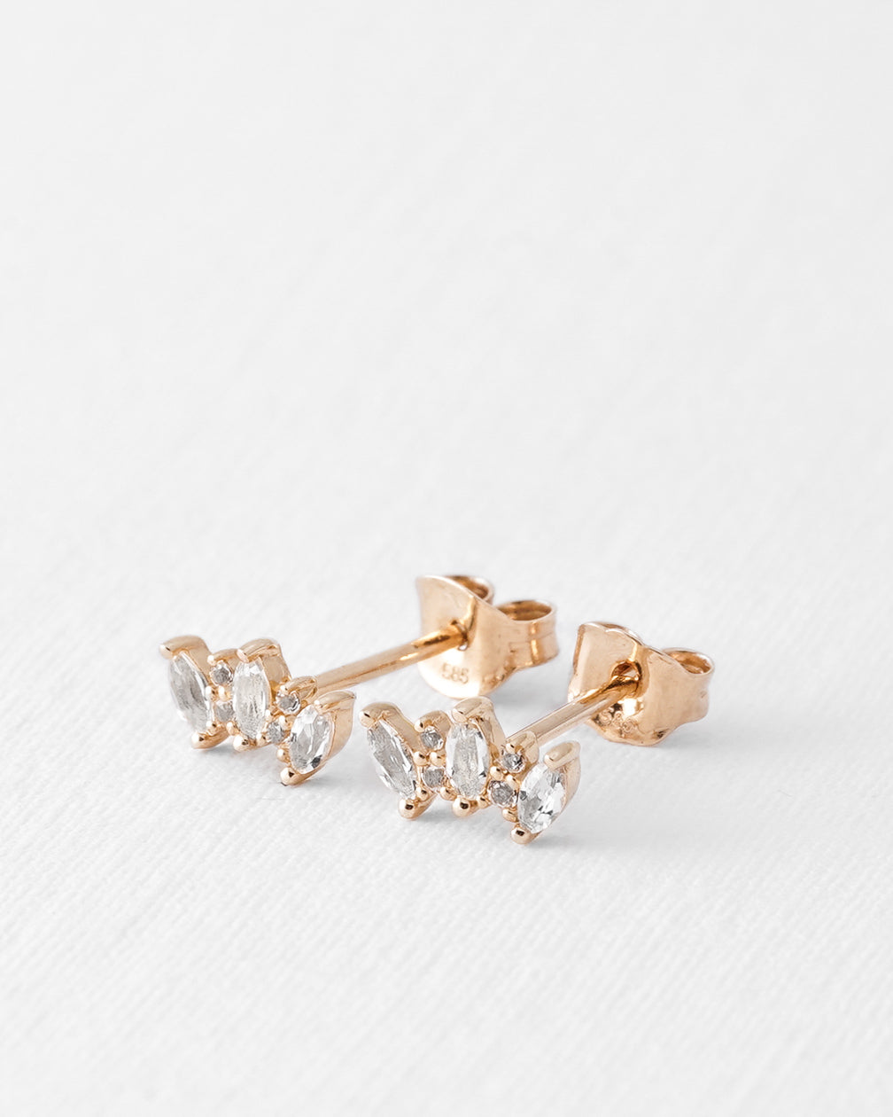 Arianne | 14K Witte Topaas Cluster Studs