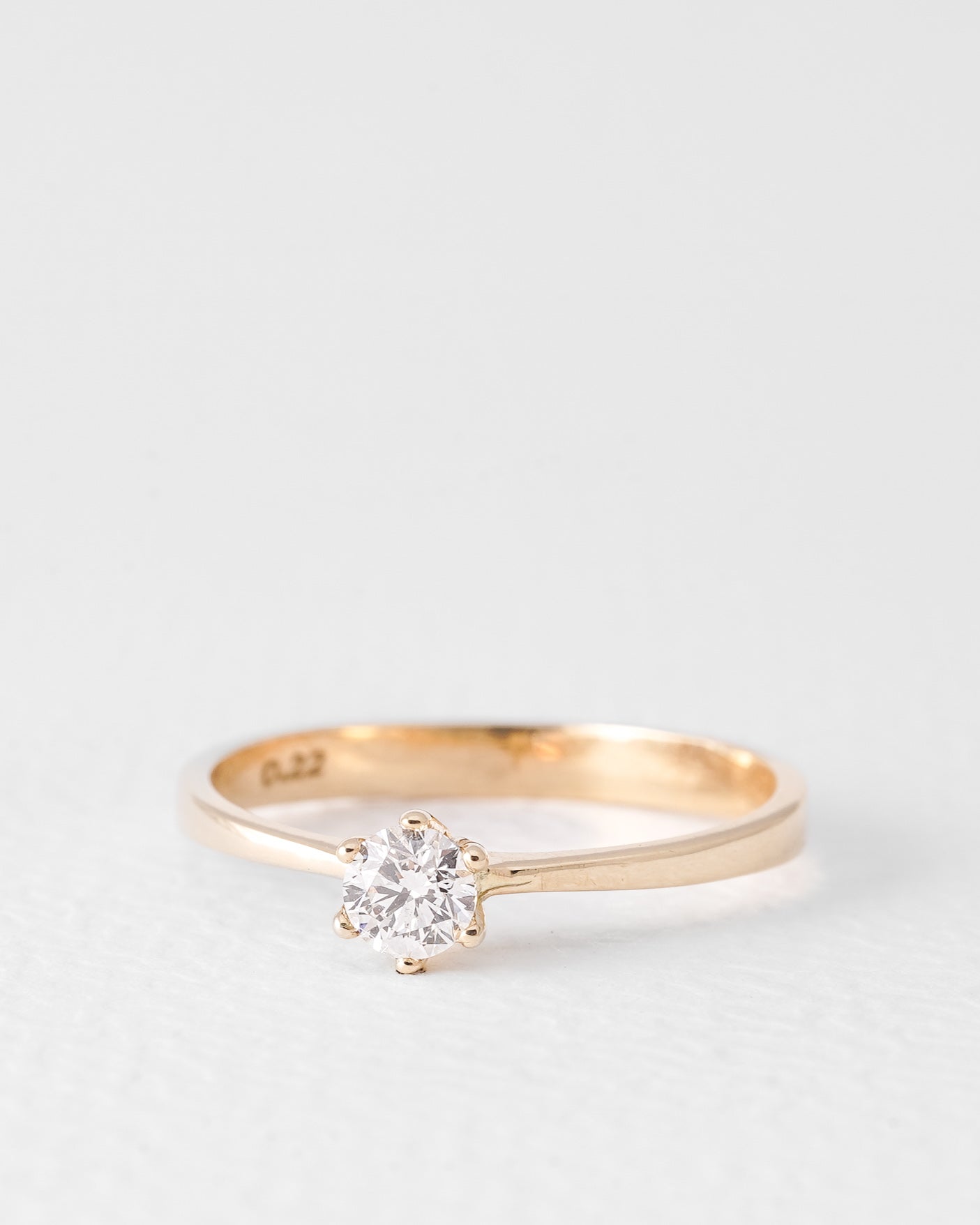 Zaza | 14K Geel Goud Briljant (0.22ct) Solitair Ring
