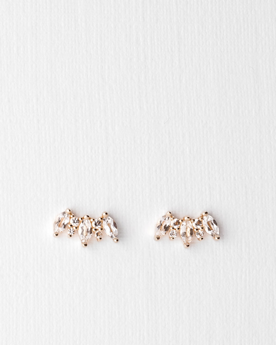 Arianne | 14K Witte Topaas Cluster Studs
