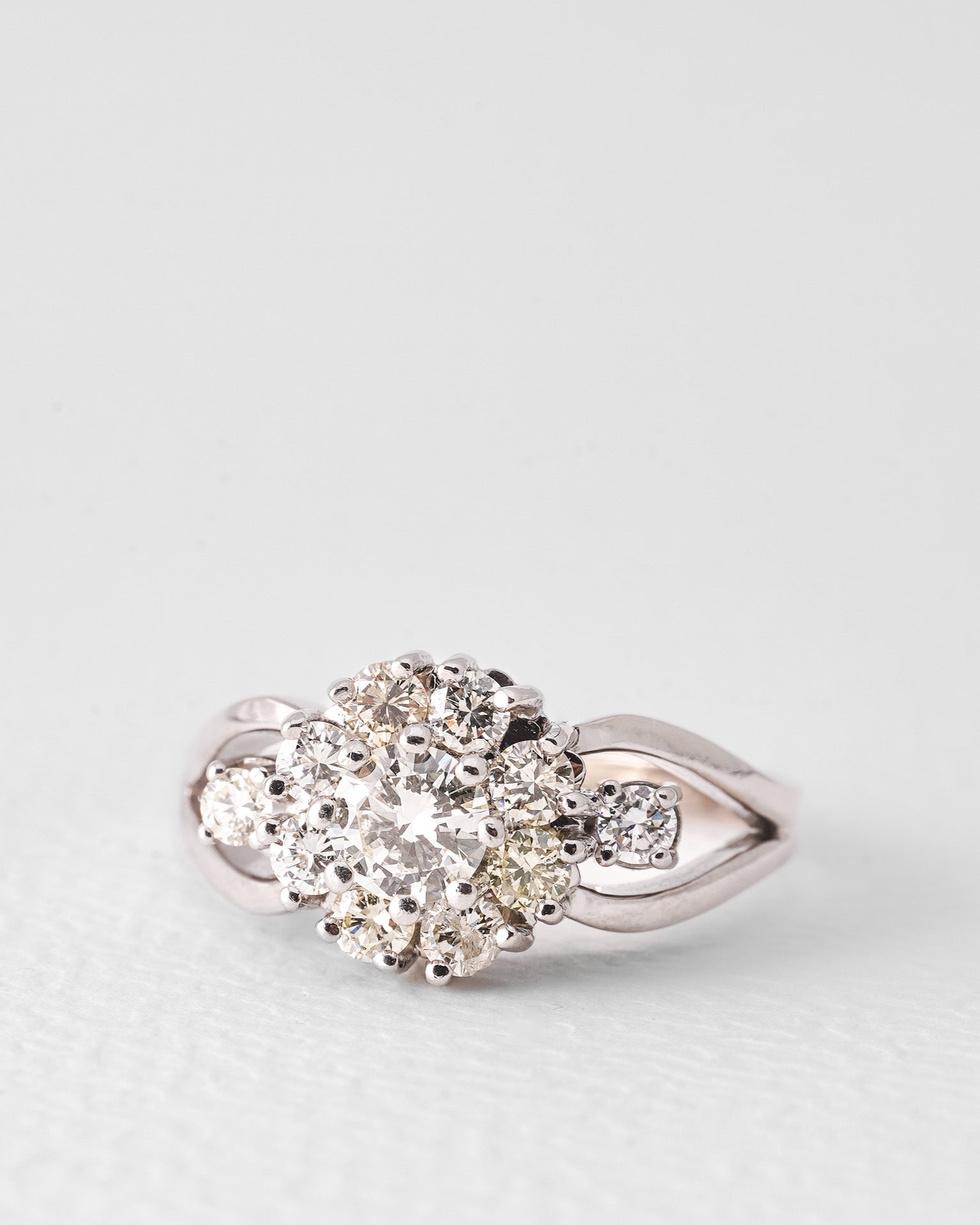 Elien | 14K Wit Goud Briljant (1ct) Cluster Ring