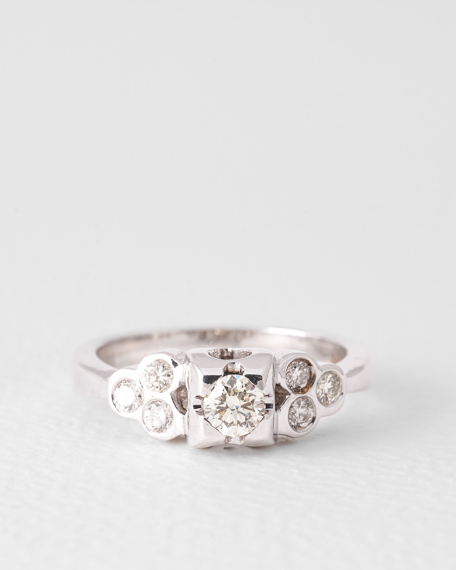 Roos | 14K Wit Goud Briljant (0.45ct) Cluster Ring