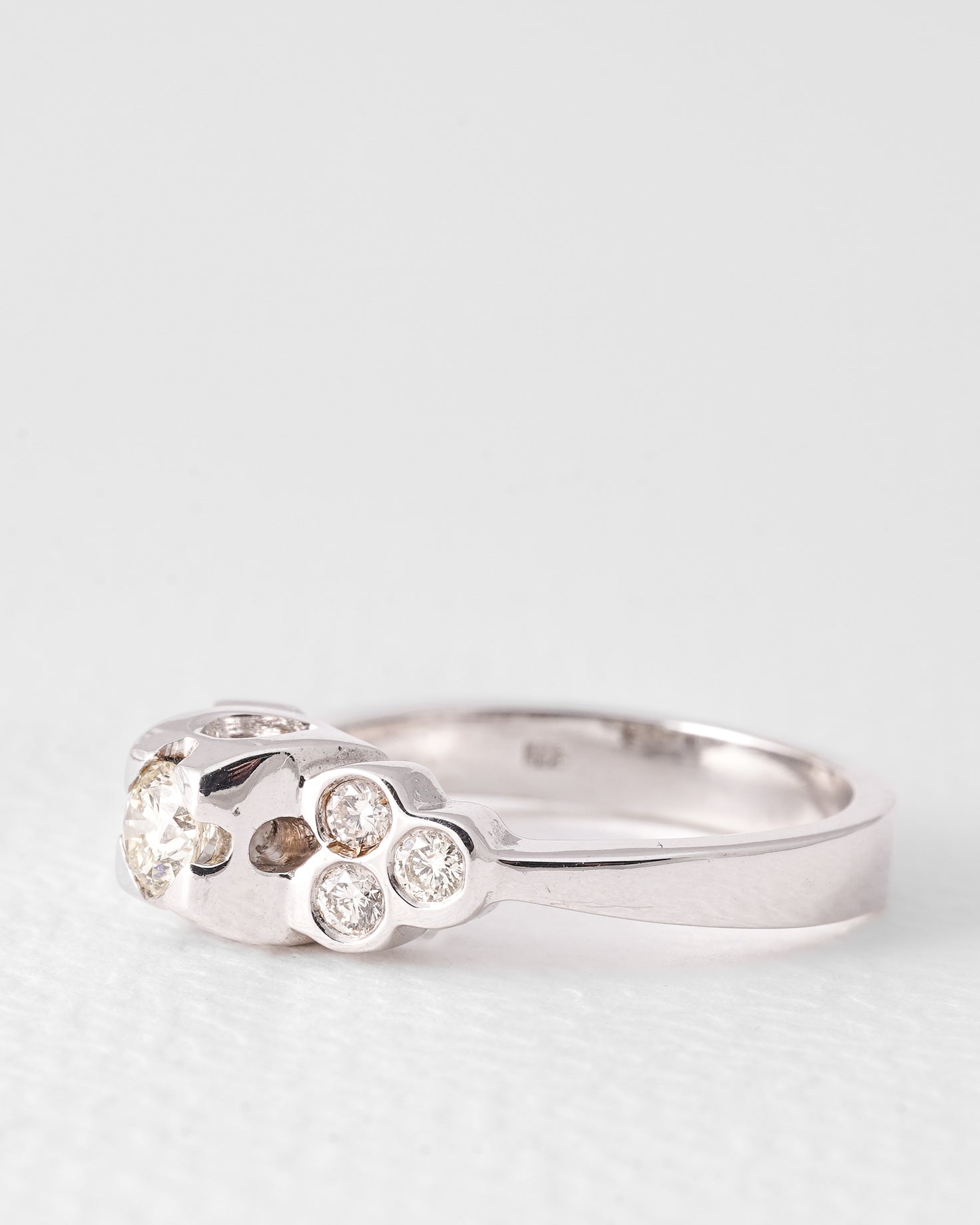 Roos | 14K Wit Goud Briljant (0.45ct) Cluster Ring