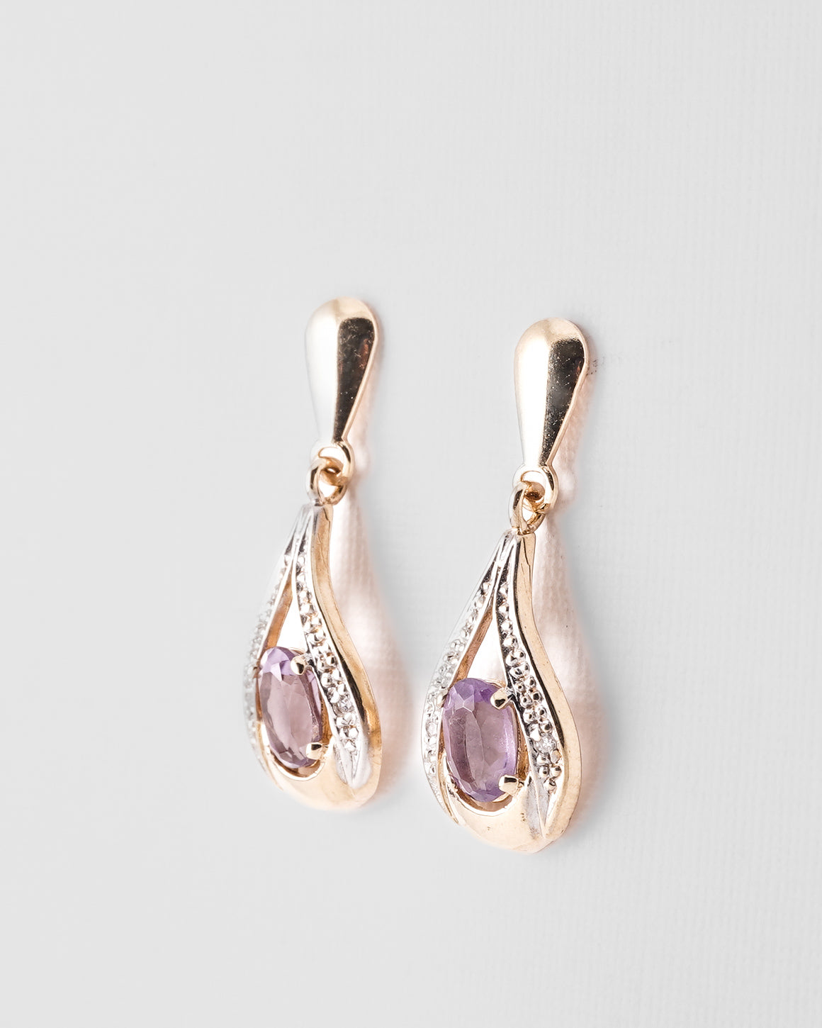 Veli | Vintage Amethist & Diamant Oorbellen