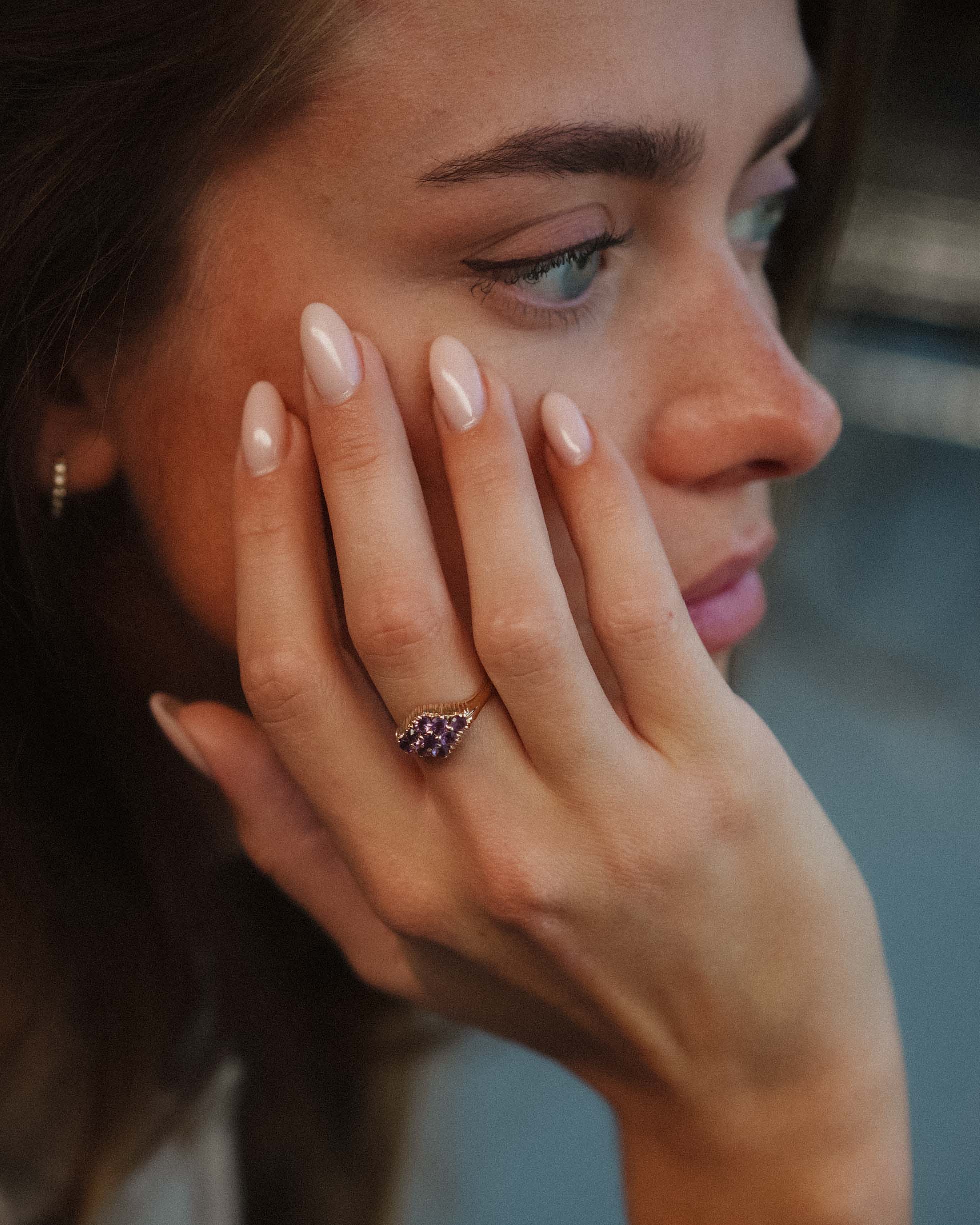 Elora | Vintage Amethist Cluster Ring
