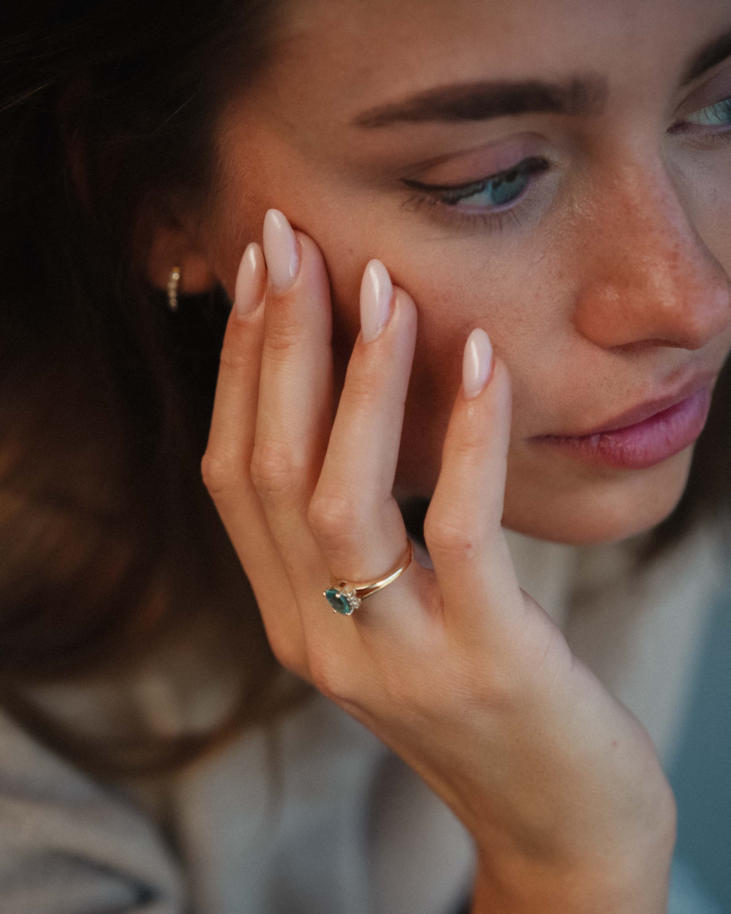 Alaris | Vintage Blauw Kwarts Solitair & Diamant Details Ring