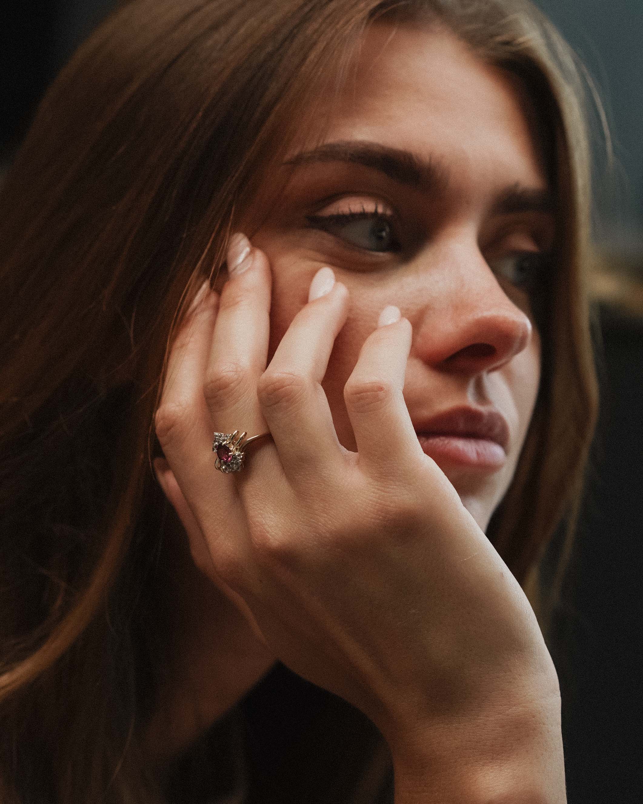 Norelle | Vintage Toermalijn en Witte Saffier Dress Ring