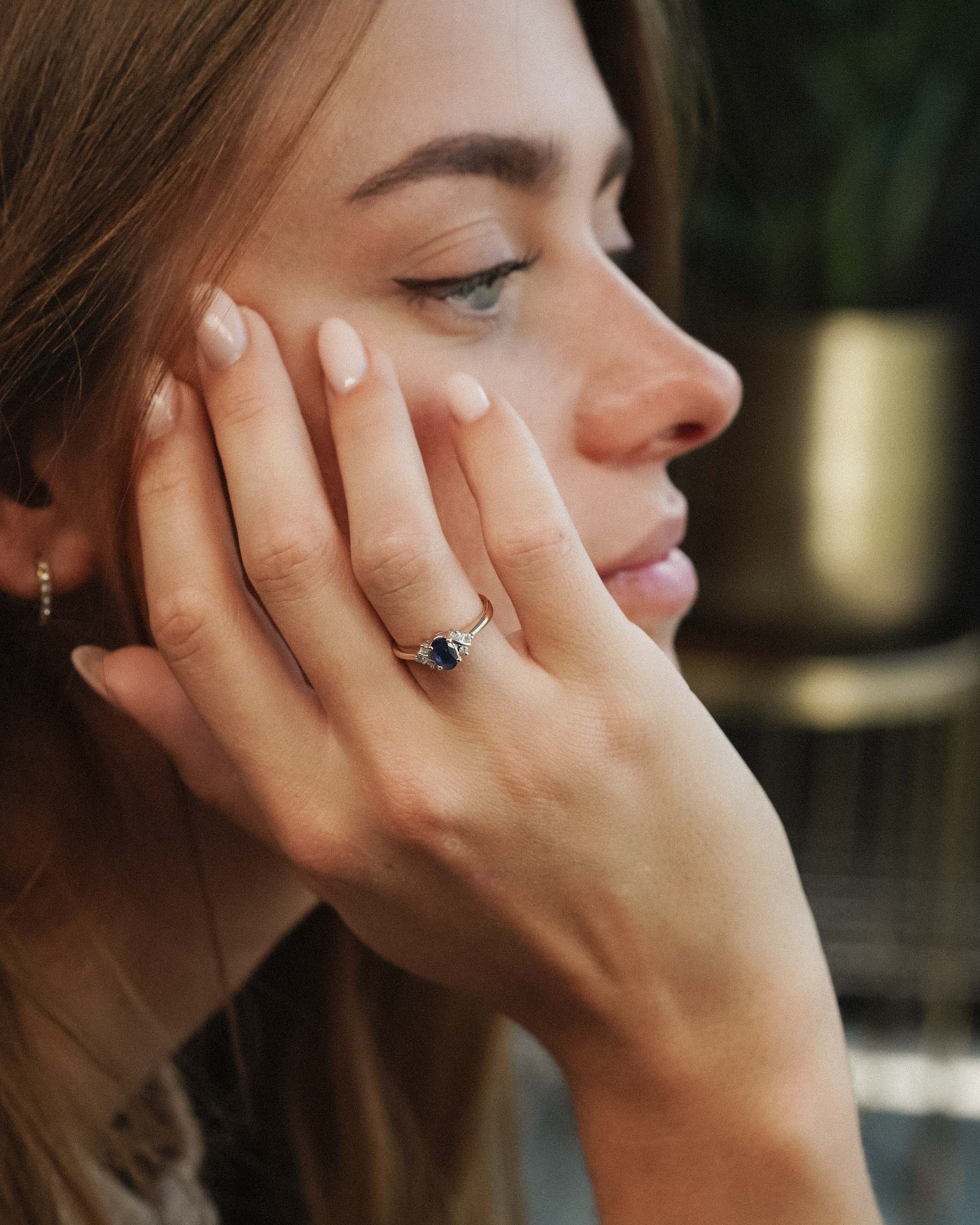 Xabia | Vintage Saffier & Diamant Pavé Ring