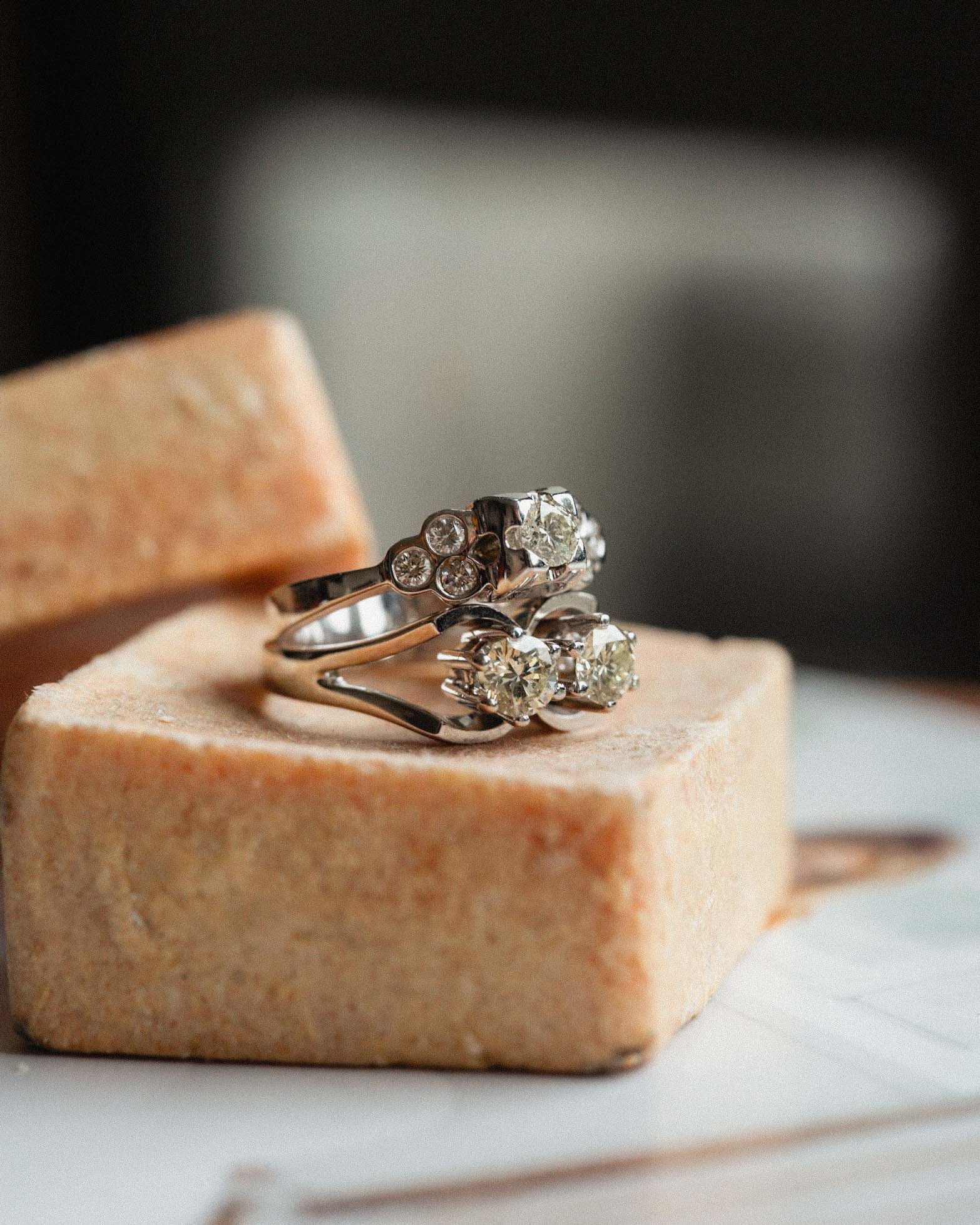 Rose | 14K White Gold Brilliant (0.45ct) Cluster Ring