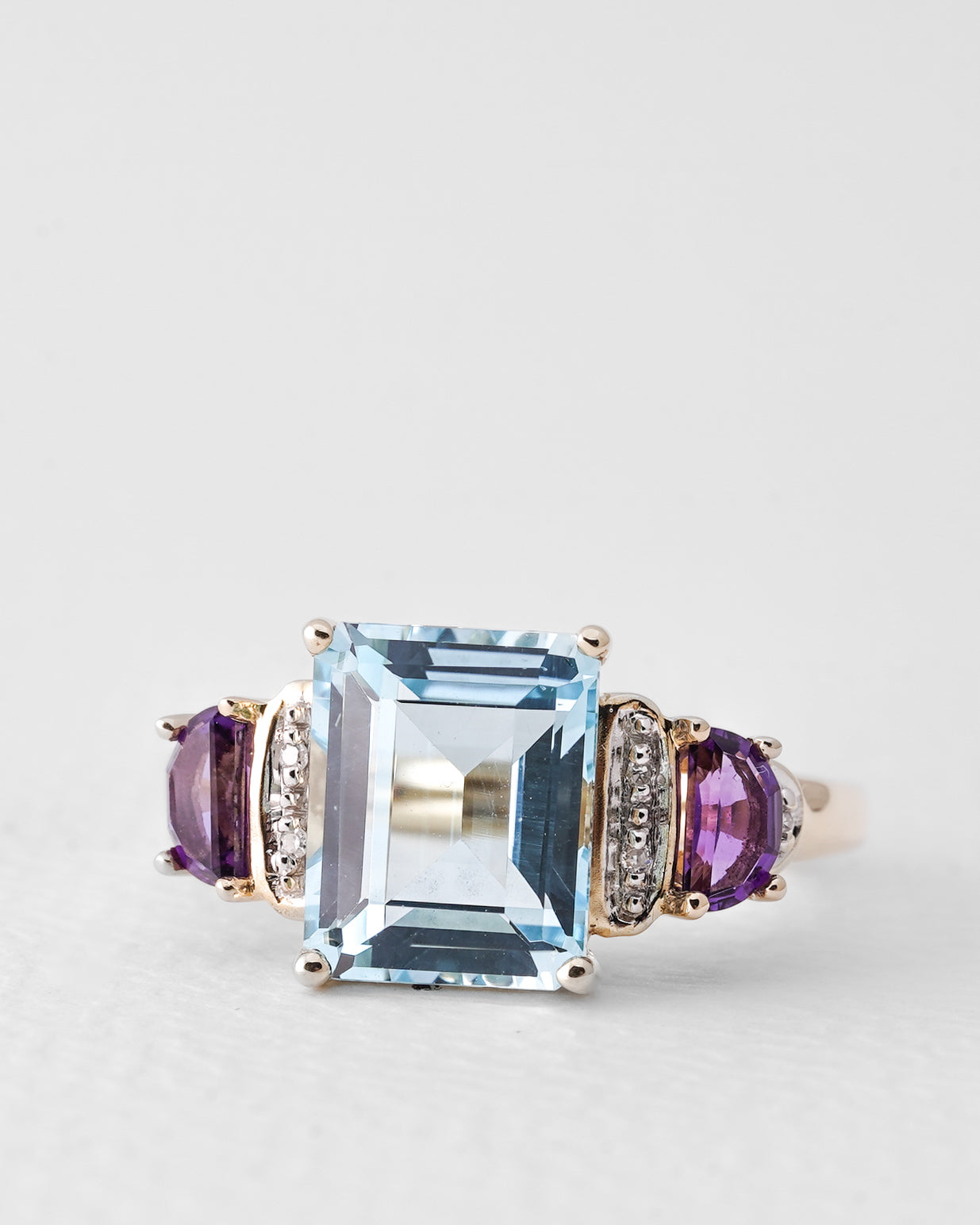 Isabella | Vintage Topaas, Amethist & Diamant Ring