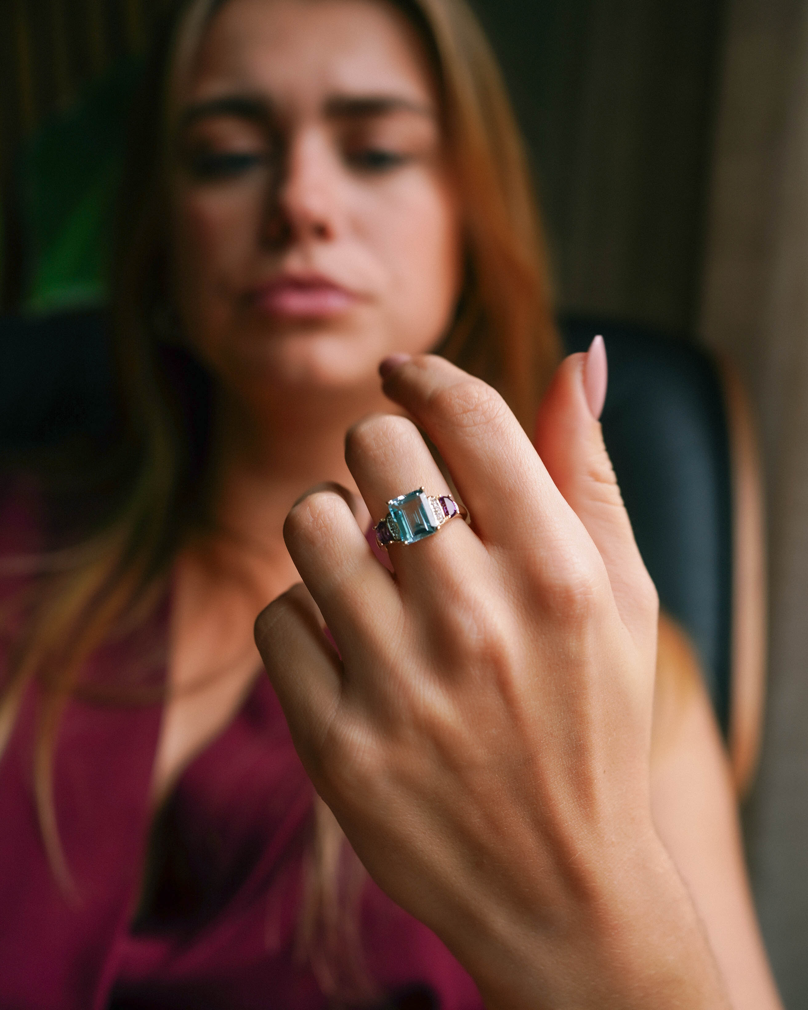 Isabella | Vintage Topaas, Amethist & Diamant Ring