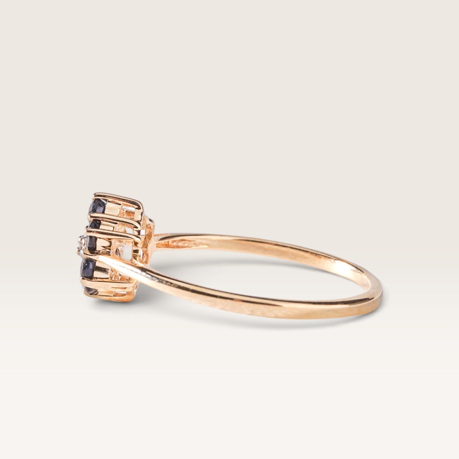 Thalia | Vintage Saffier en Diamant ring