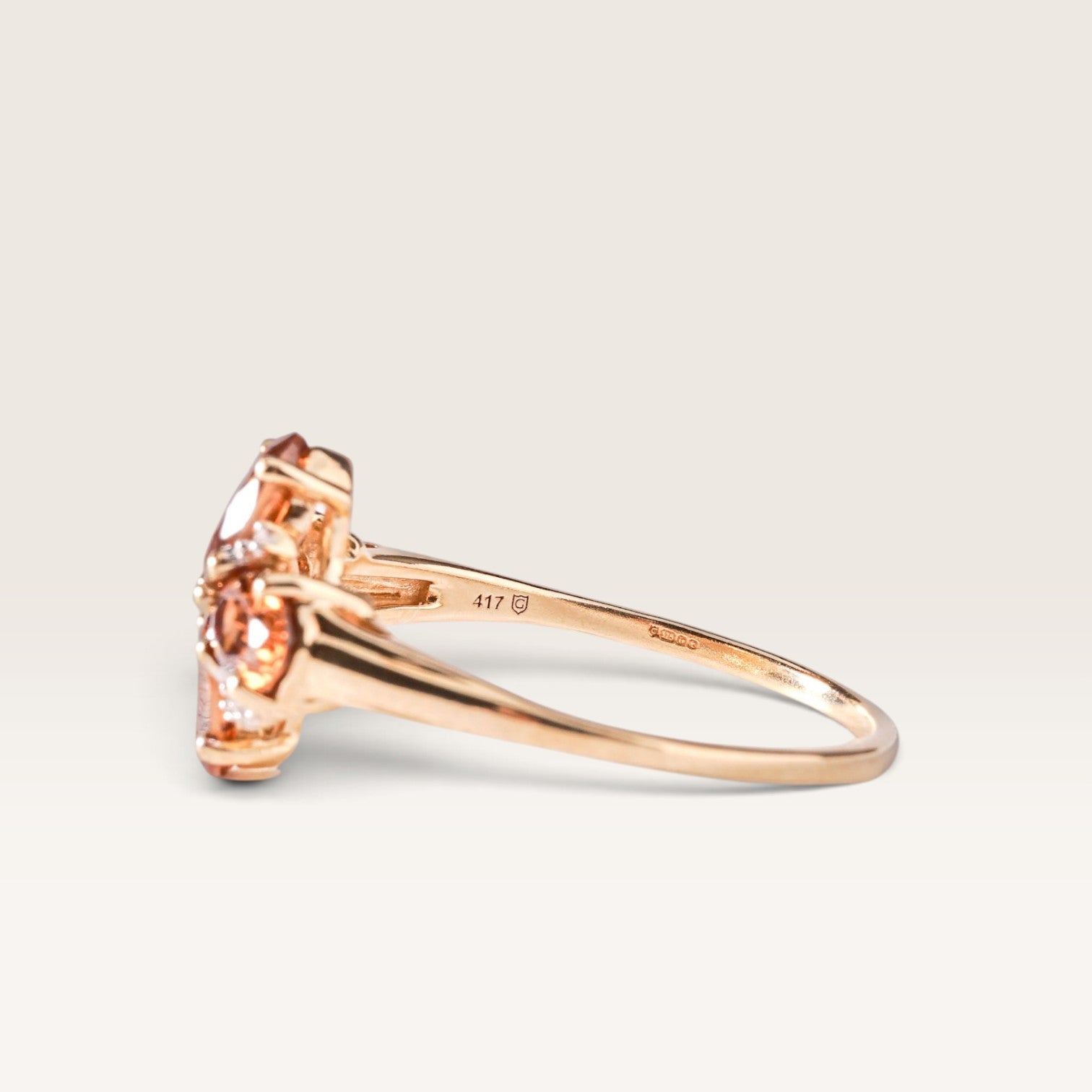 Colette| Vintage Kwarts en Diamand ring - Menina Amsterdam