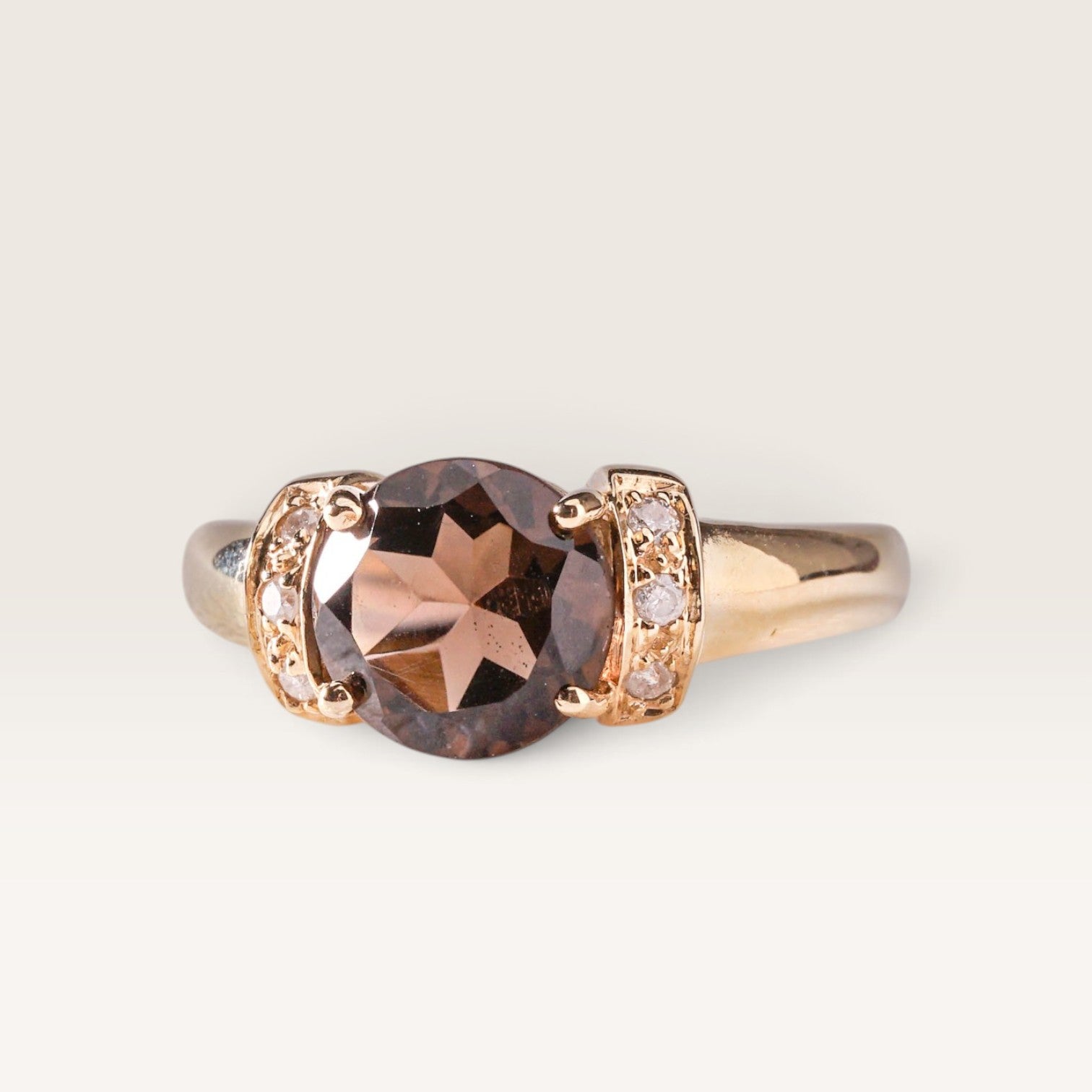 Carol| Vintage Kwarts en Diamant ring - Menina Amsterdam