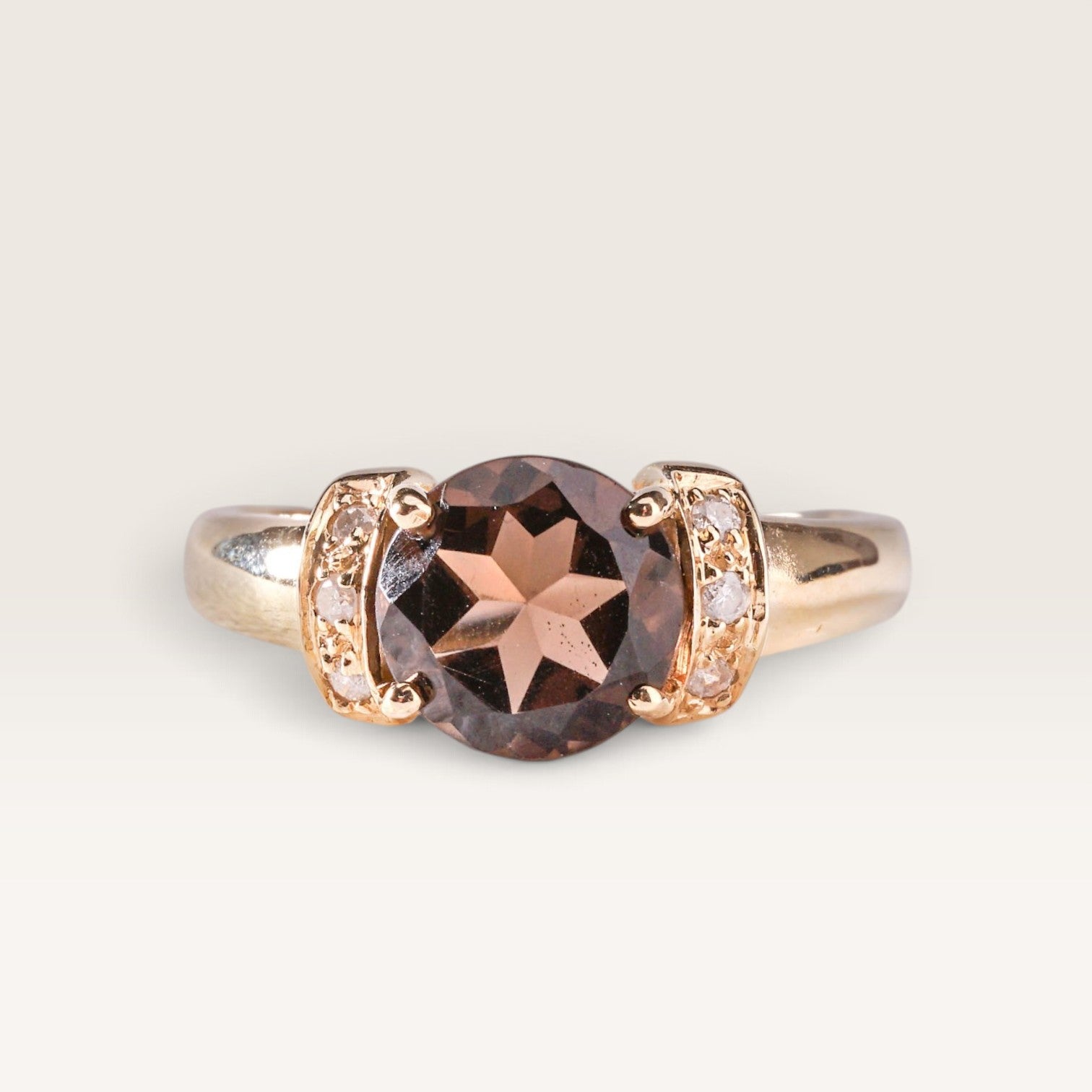 Carol| Vintage Kwarts en Diamant ring - Menina Amsterdam