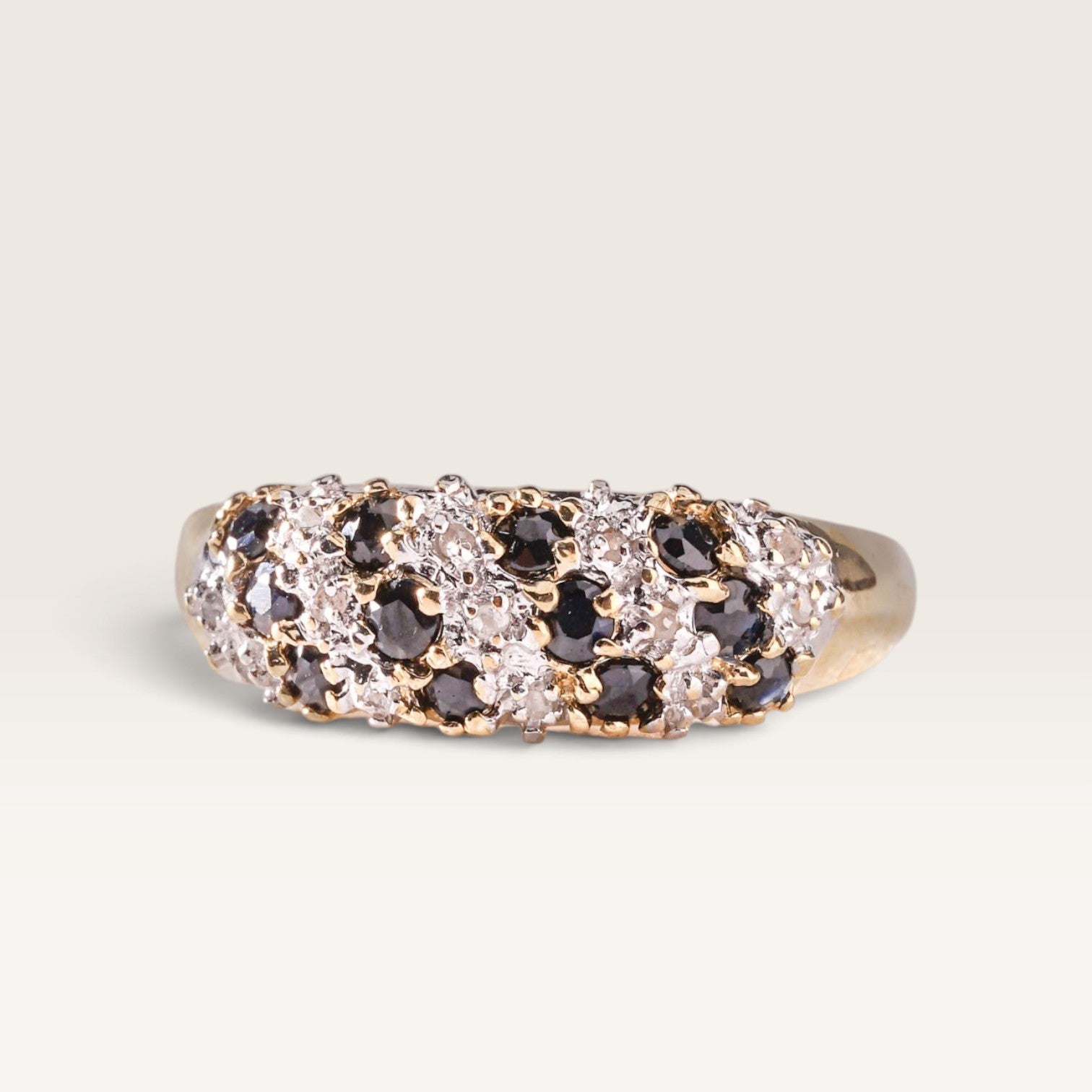 Karina| Vintage Saffier en Diamant ring - Menina Amsterdam